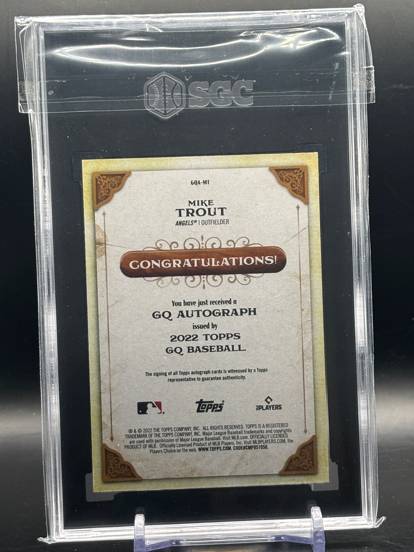 2022 Topps Gypsy Queen Mike Trout Los Angeles Angels Auto SGC 9.5 Auto 10 3191052