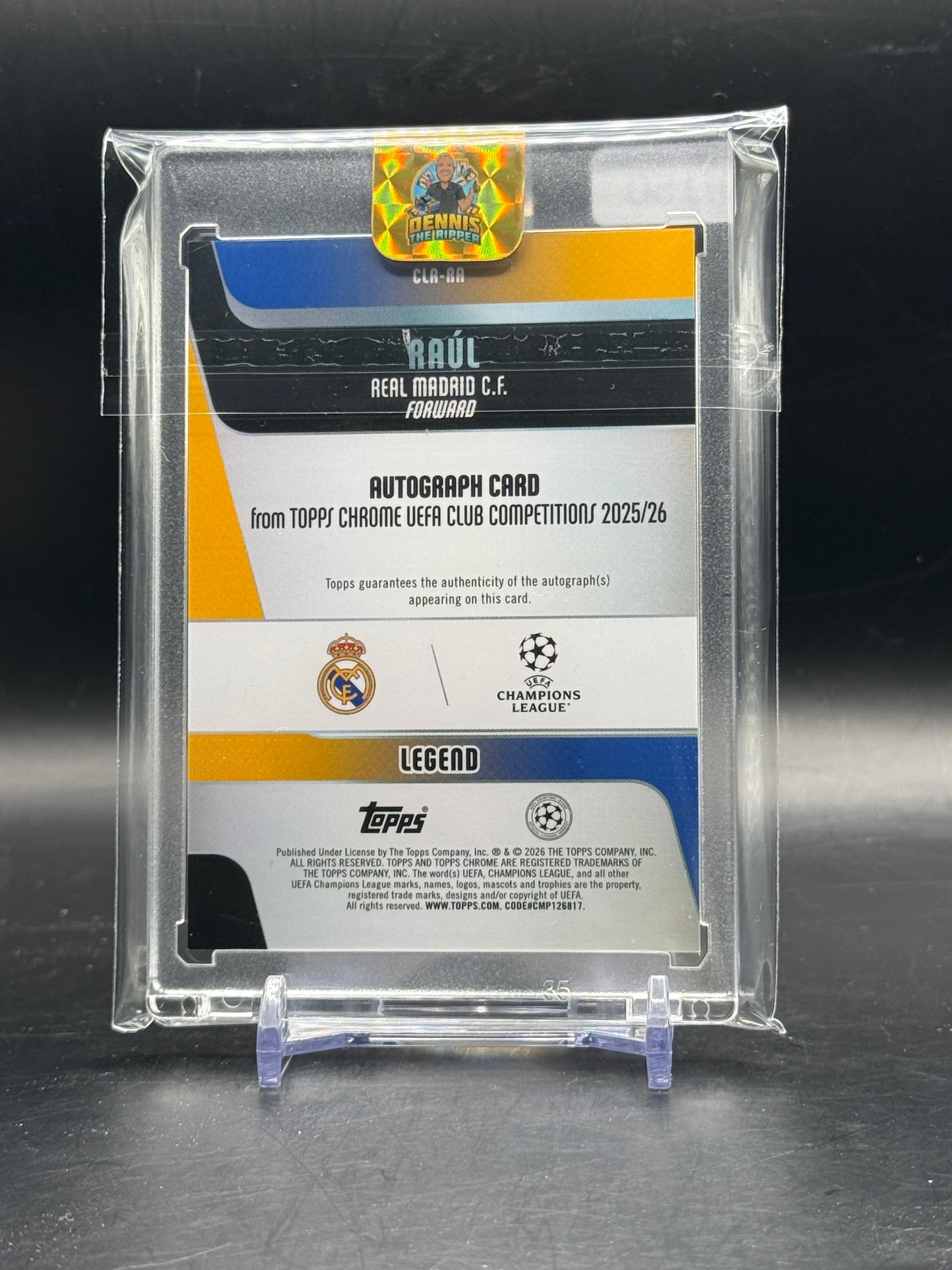 2025-26 Topps Chrome UCC Raul Real Madrid Blue Lava Auto 135/150