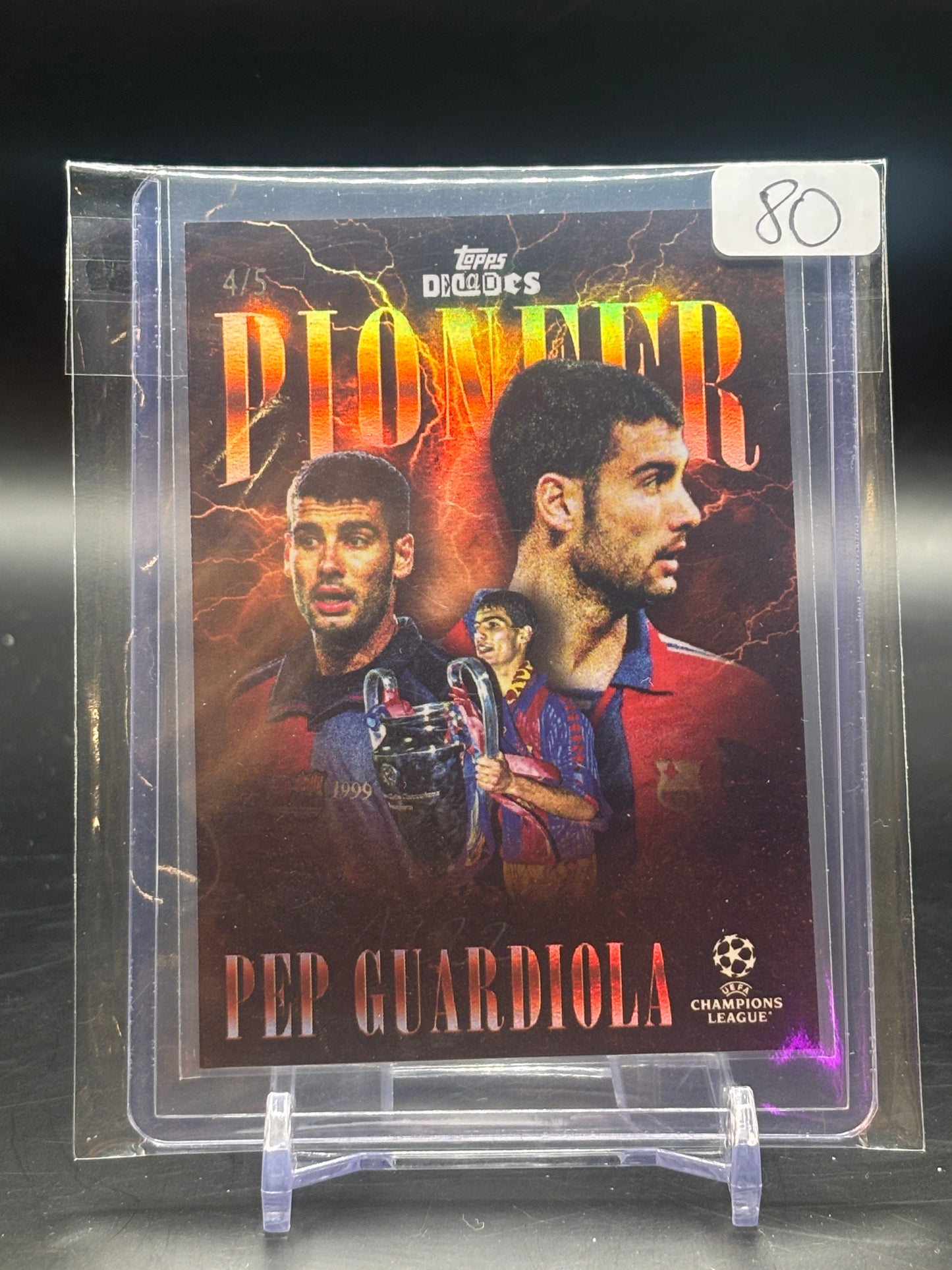 2024/25 Topps Decades Pep Guardiola Pioneer Orange 4/5
