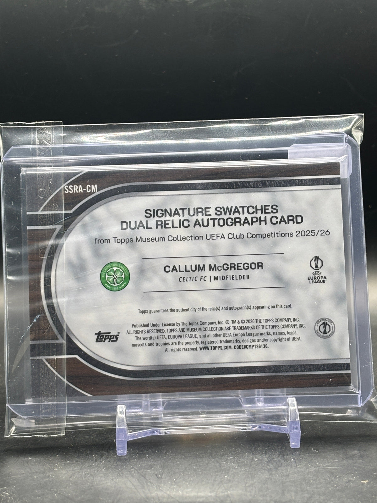 2025-26 Topps Museum UCC Callum McGregor Celtic FC Patch Auto 097/199