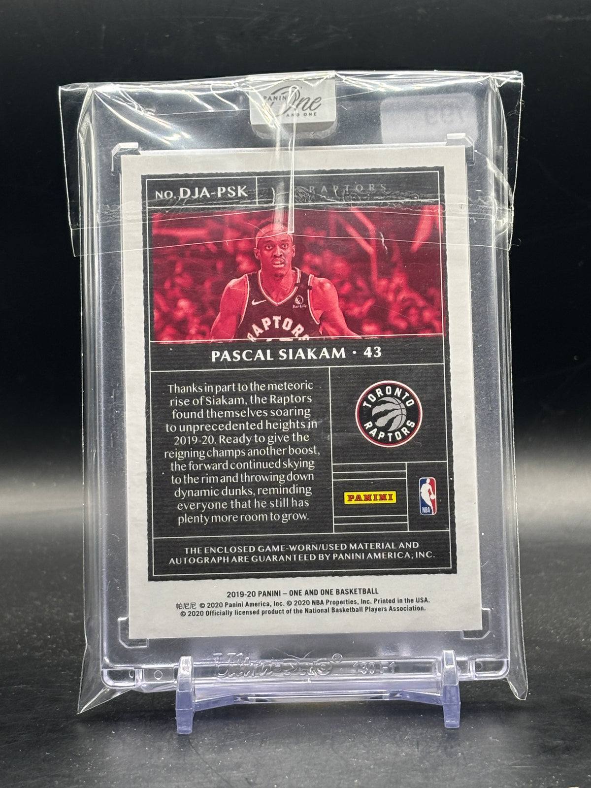 2019-20 Panini One and One NBA Pascal Siakam Toronto Raptors Patch Auto 01/99