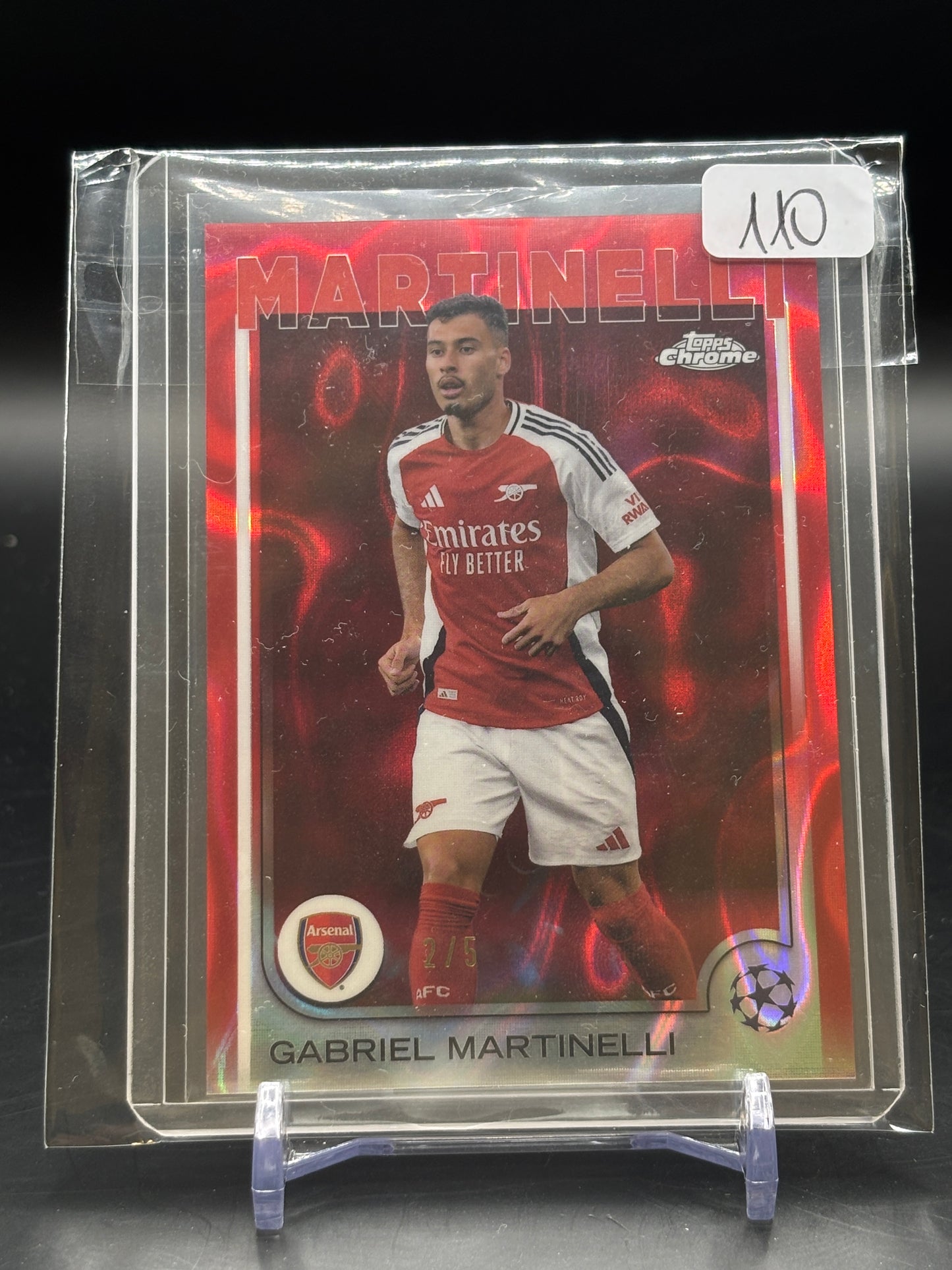 2024/25 Topps Chrome Gabriel Martinelli Red Lava 2/5
