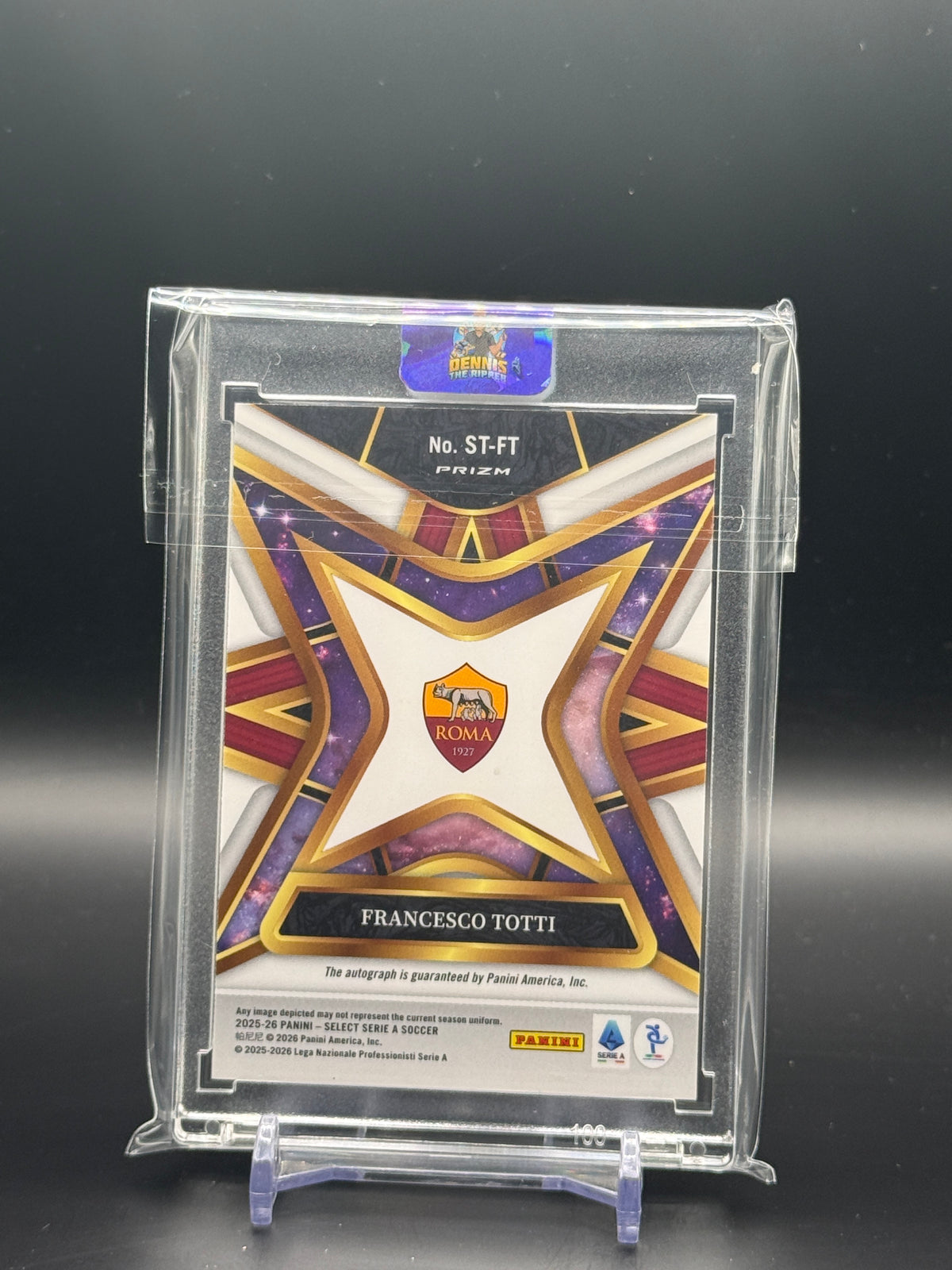 2025-26 Panini Select Serie A Soccer Francesco Totti AS Roma Stars Auto