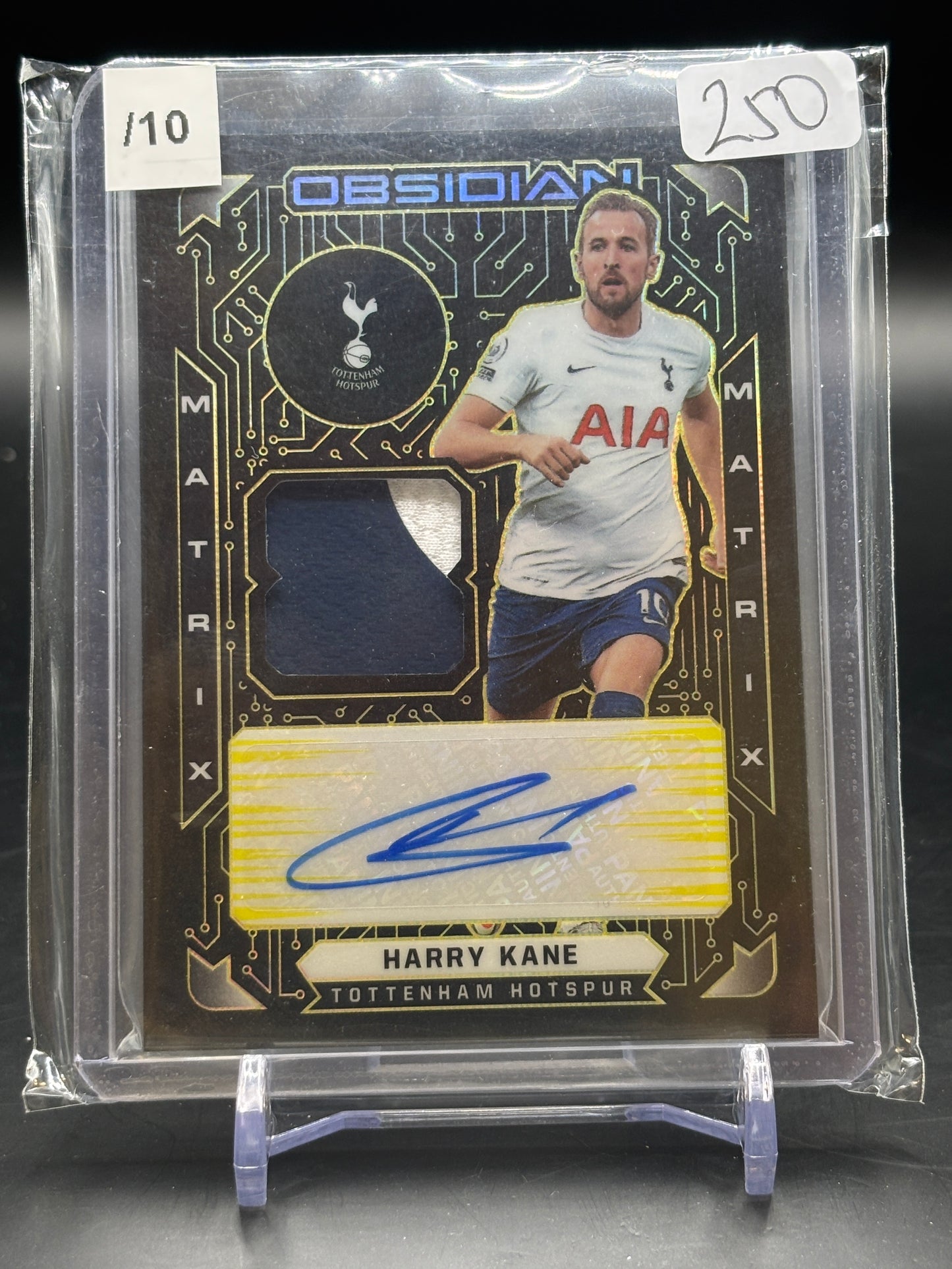 2021 Panini Obsidian Harry Kane Gold Patch Auto 02/10