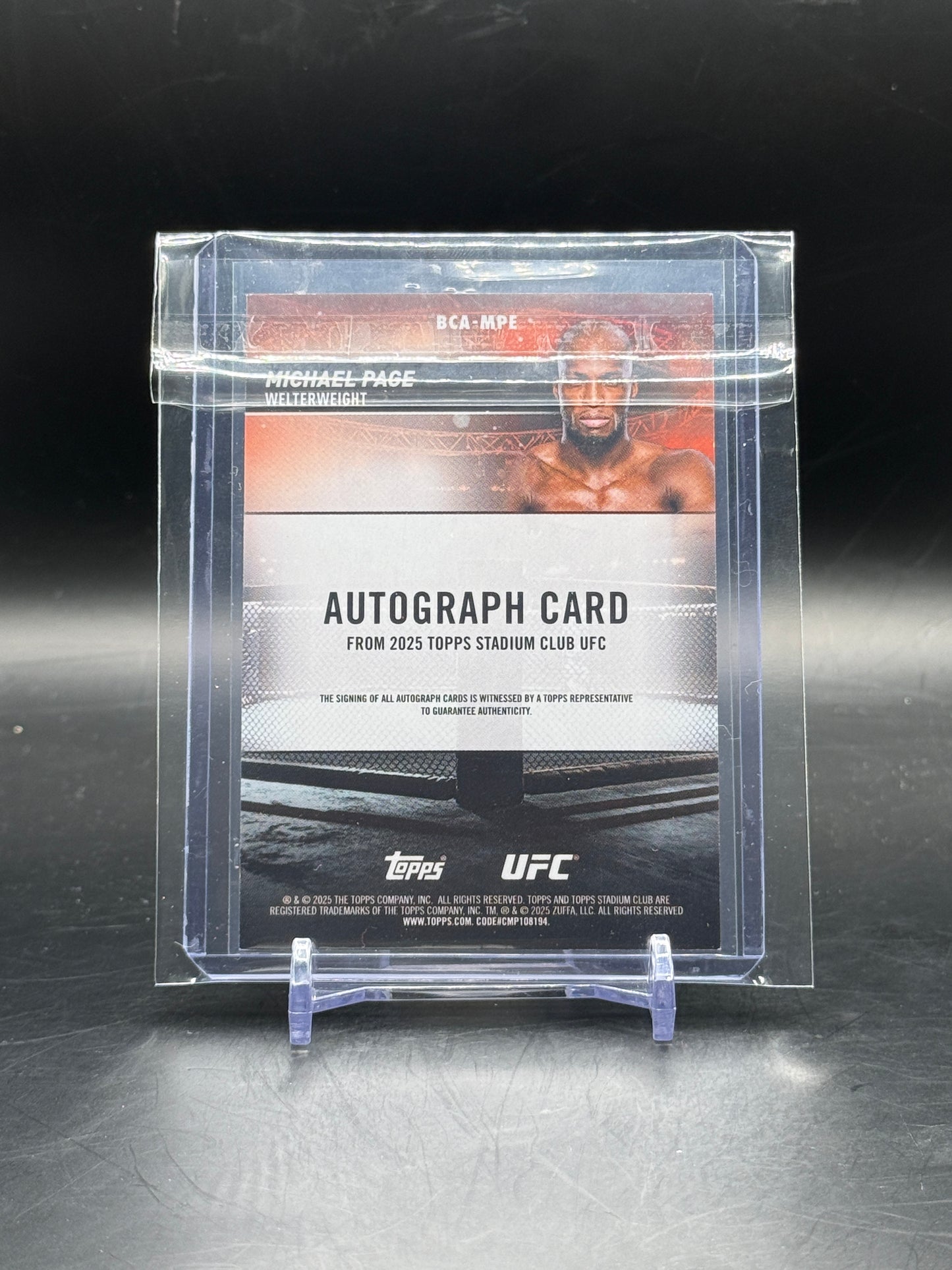 2025 Topps Stadium Club UFC Michael Page Auto 10/50