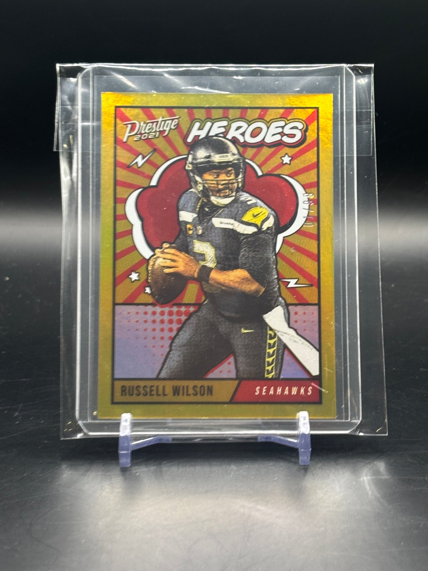 2021 Panini Prestige Russell Wilson Gold Heroes 01/99