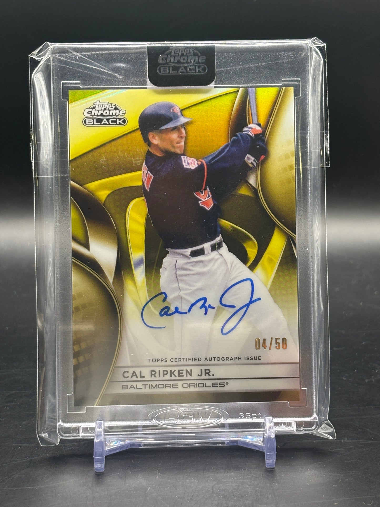 2025 Topps Chrome Black Cal Ripken Jr. Gold Auto 04/50