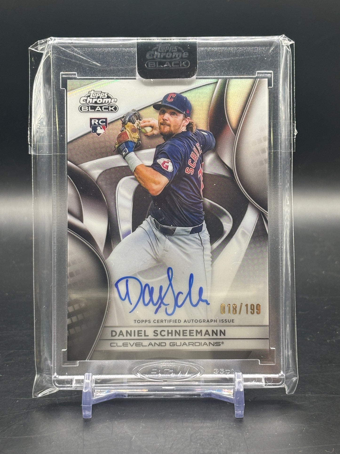 2025 Topps Chrome Black Daniel Schneemann Refractor Auto 018/199 RC