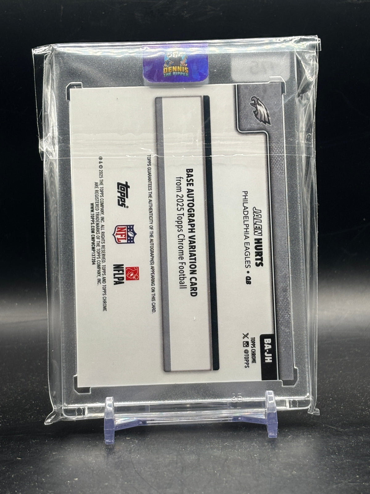 2025 Topps Chrome NFL Jalen Hurts Philadelphia Eagles Purple Auto 39/75