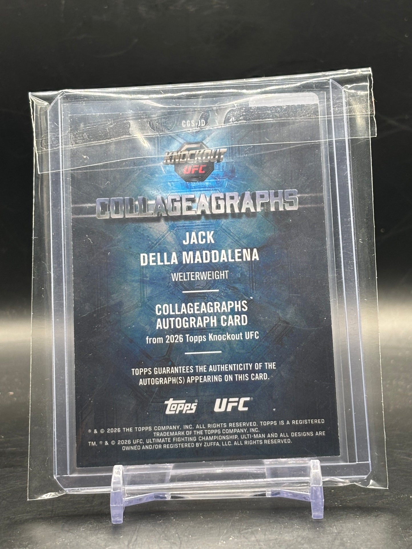 2026 Topps Knockout UFC Jack Della Maddalena Collageagraphs Auto 05/99