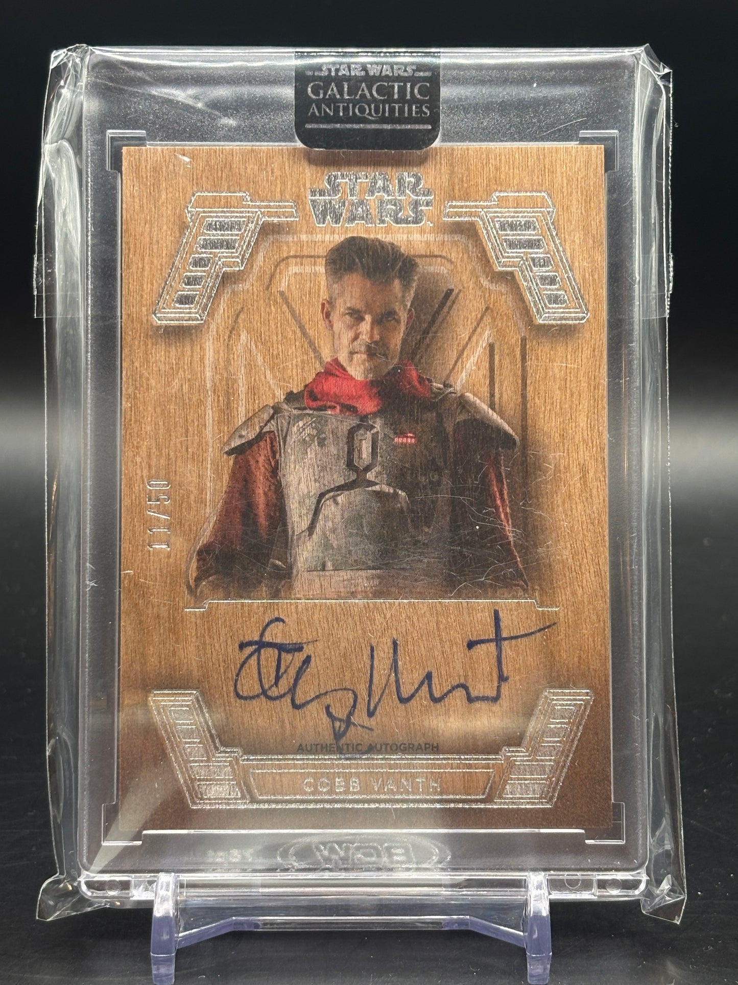 2024 Topps SW Galactic Antiquities Cobb Vanth - Timothy Olyphant Wood Auto 11/50