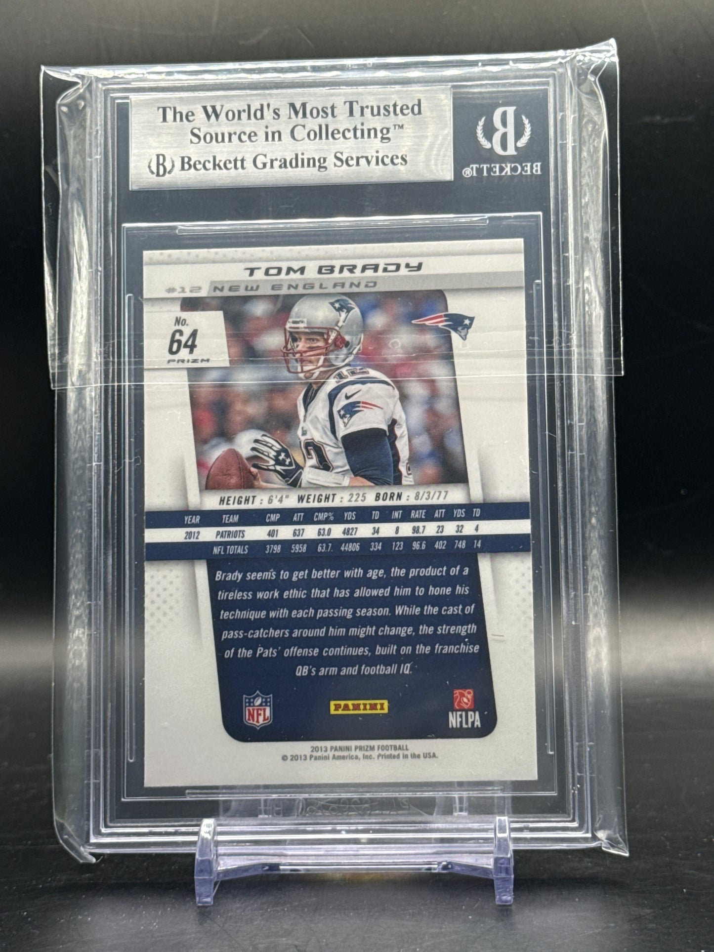 2013 Panini Prizm NFL Tom Brady New England Patriots Prizm Camo Becket 7 0019799661