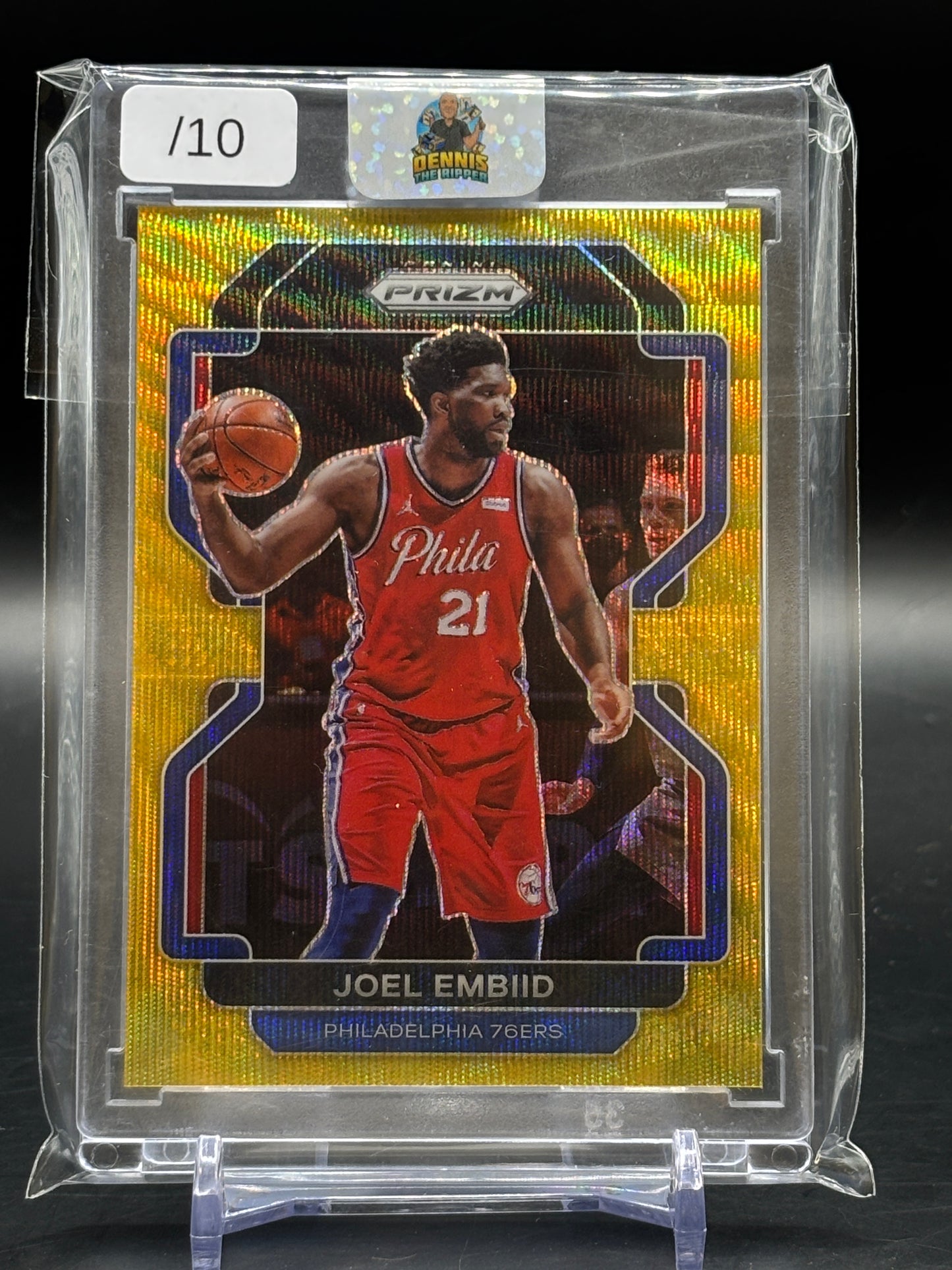 2021/22 Panini Prizm Basketball Joel Embiid Gold Wave 1/10