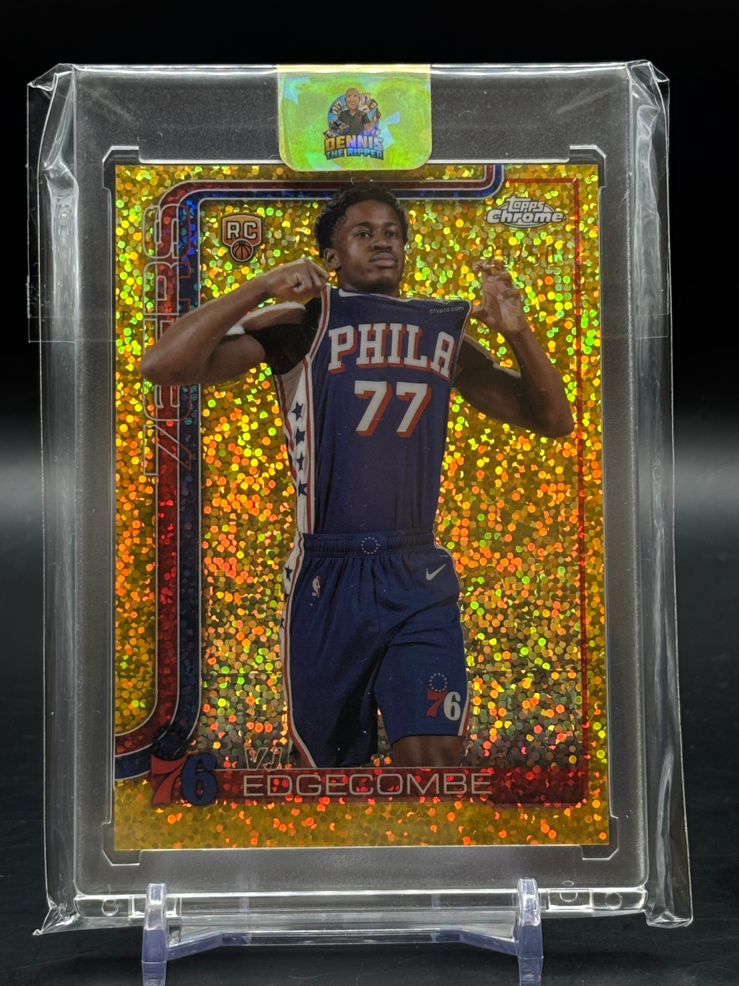 2025 Topps Chrome VJ Edgecombe Gold Sparkle Variation SP RC 29/50