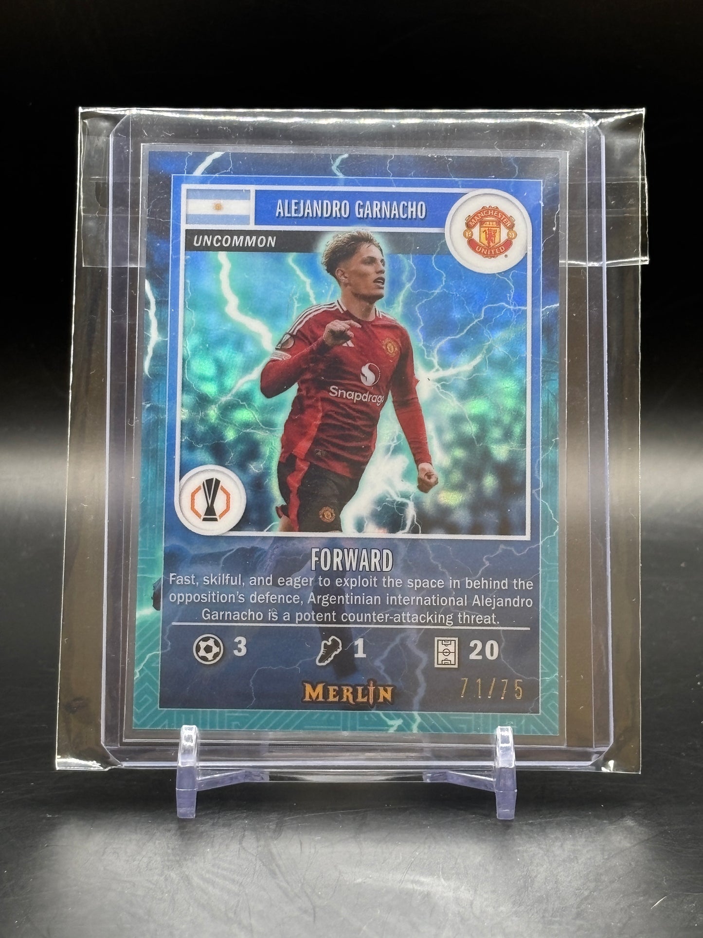 2024/25 Topps Merlin Alejandro Garnacho Blue 71/75 Game