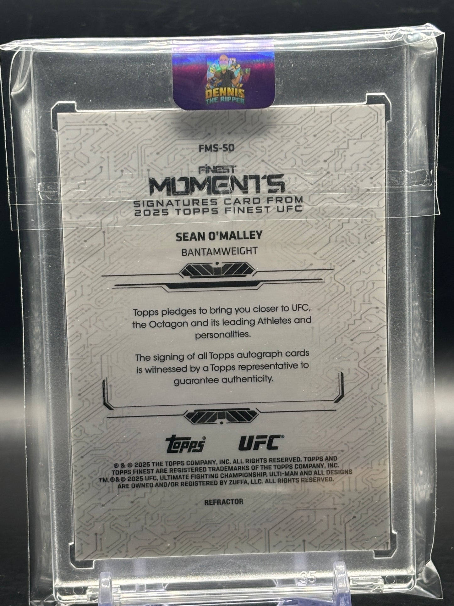 2025 Topps Finest UFC Sean O'Malley Auto