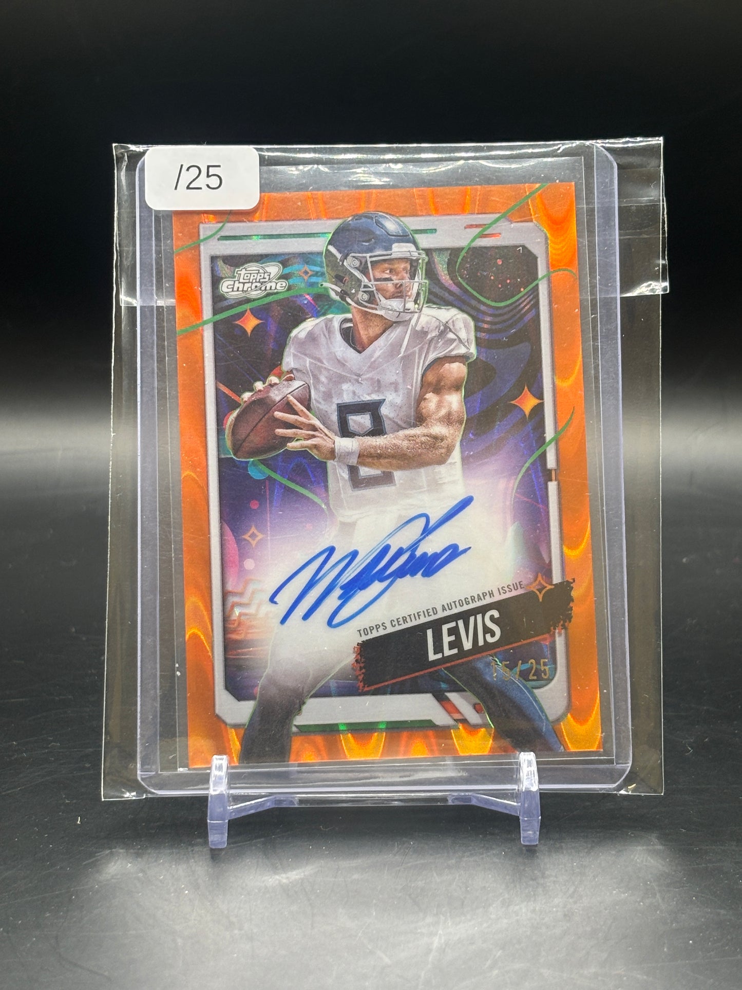 2024 Topps Chrome Cosmic Will Levis Orange Auto 15/25