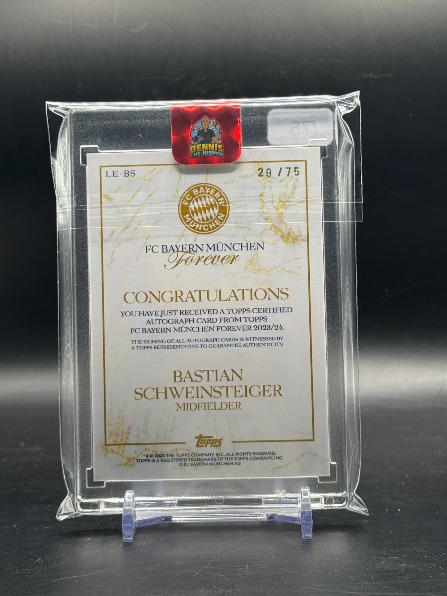 2023-24 Topps FC Bayern München Forever Bastian Schweinsteiger Auto 29/75