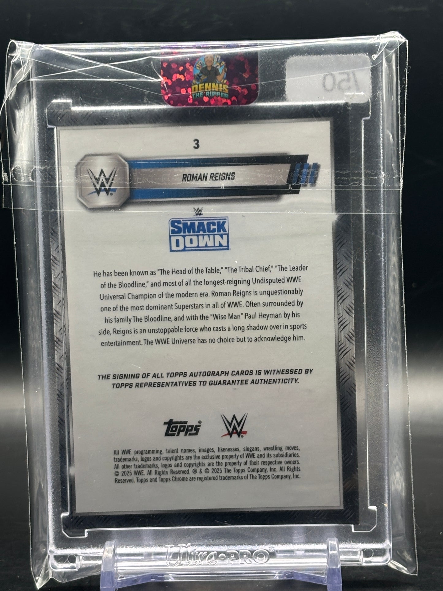 2025 Topps Chrome WWE Roman Reigns Gold Auto 36/50