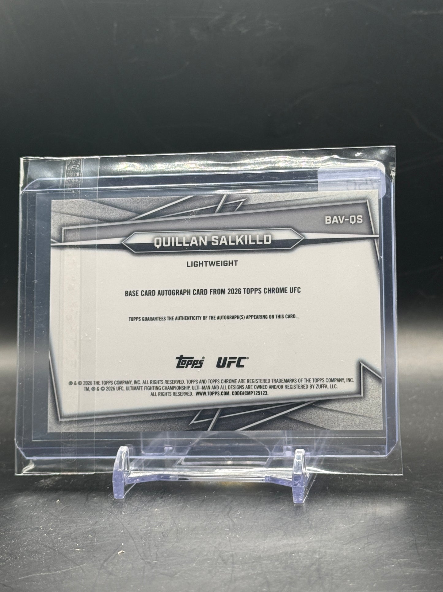 2026 Topps Chrome UFC Quillian Salkilld Gold Geometric Auto 15/50