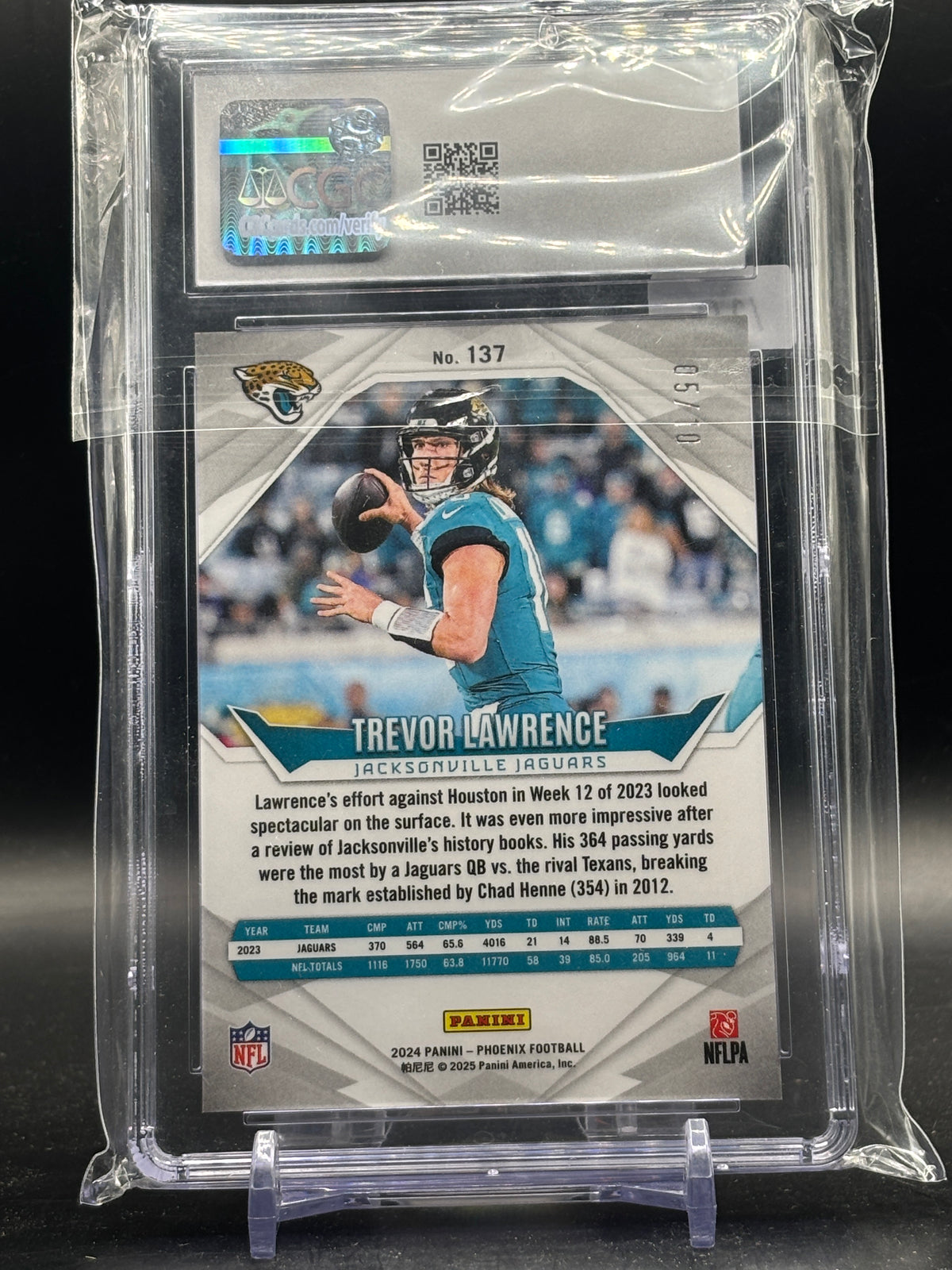 2024 Panini Phoenix NFL Trevor Lawrence Jacksonville Jaguars International Gold 05/10 CGC 10 6115411078