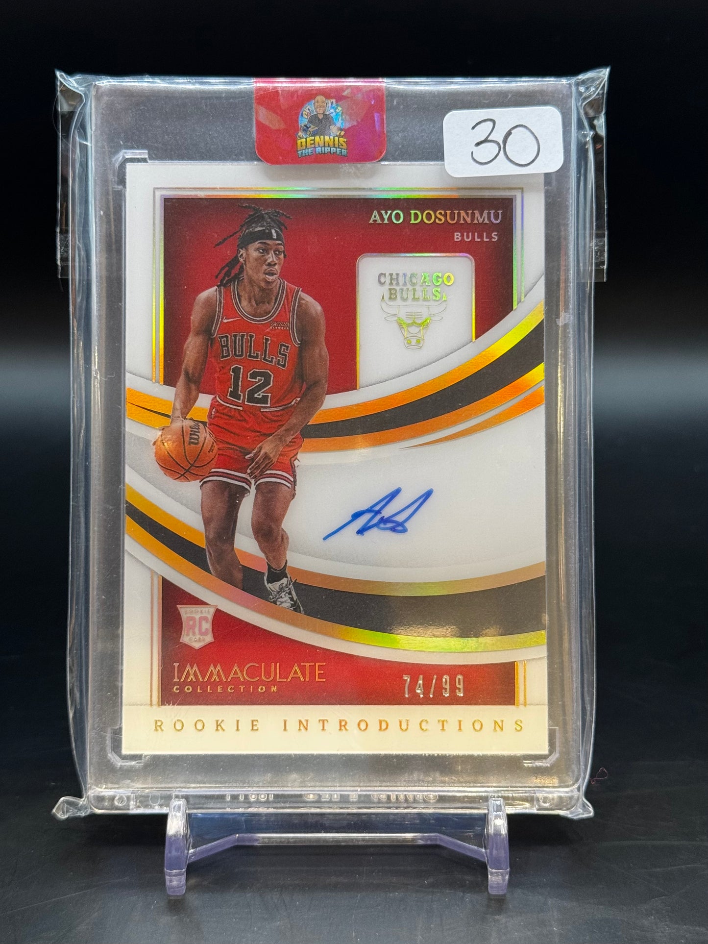 2021-2022 Panini Immaculate Collection NBA Ayo Dosunmu Chicago Bulls Auto / 74/99