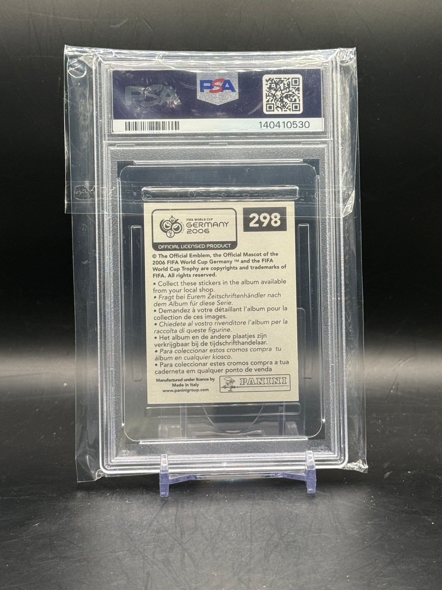 2006 Panini World Cup Sticker Cristiano Ronaldo Portugal PSA 8 140410530