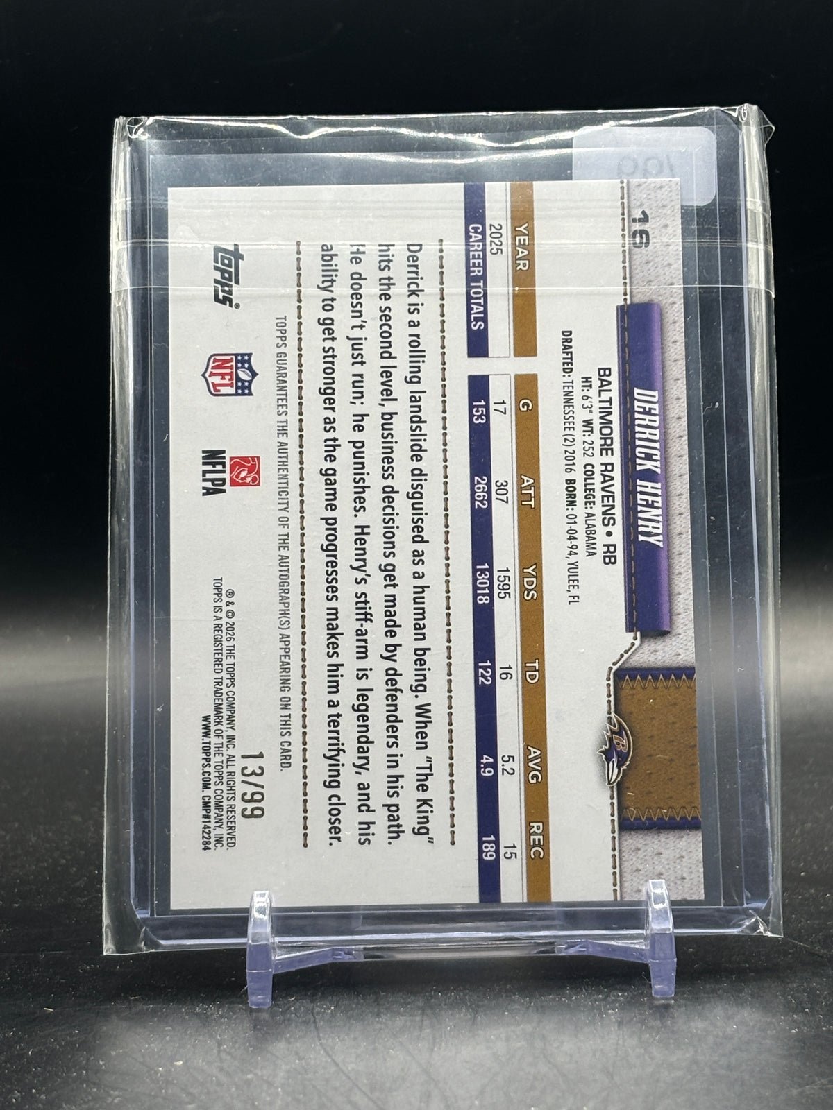 2026 Topps Flagship NFL Derrick Henry Baltimore Ravens Green Auto 13/99