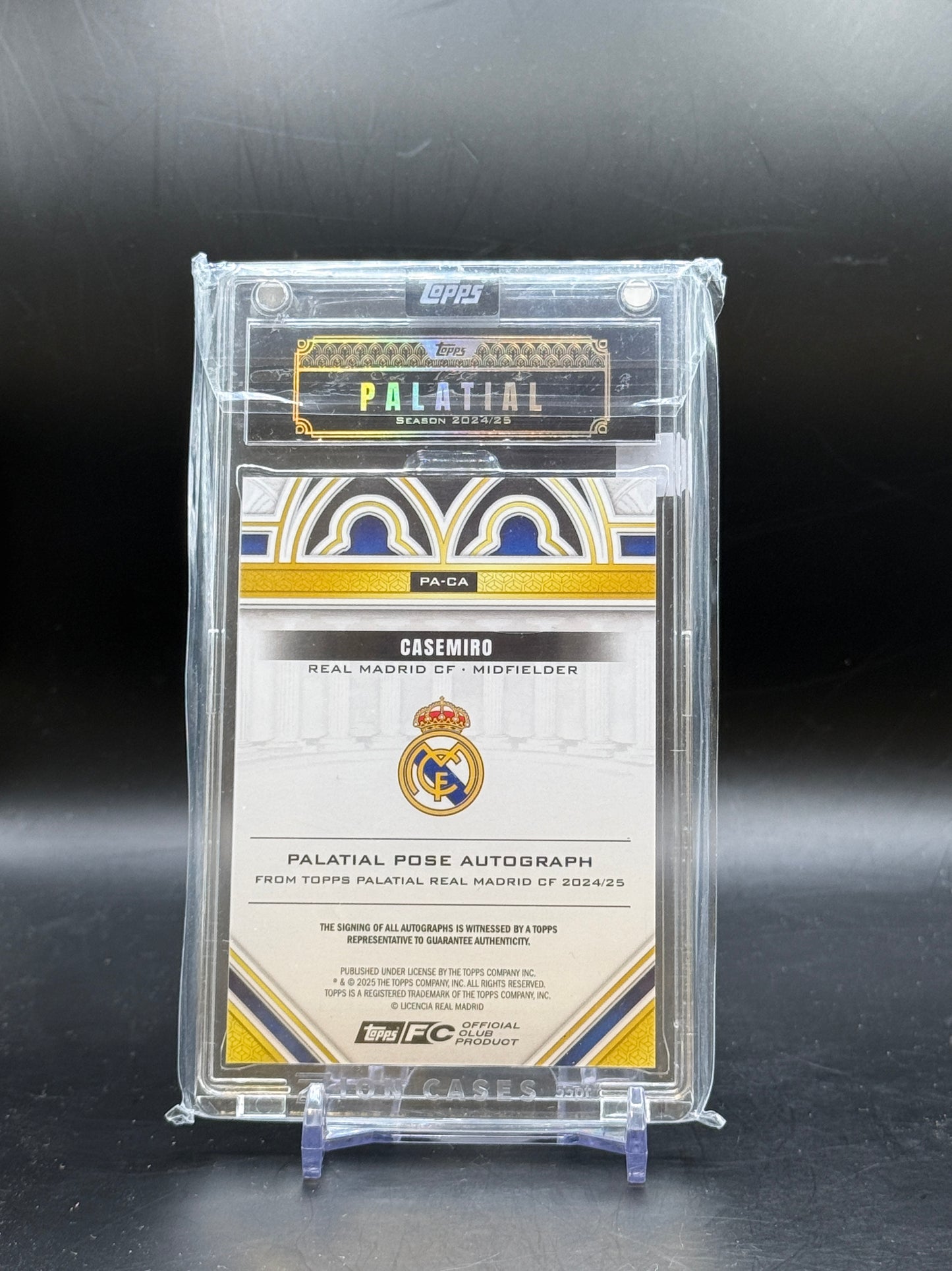 2024-26 Topps Palatial Real Madrid Casemiro Palatial Pose Purple Auto 15/15