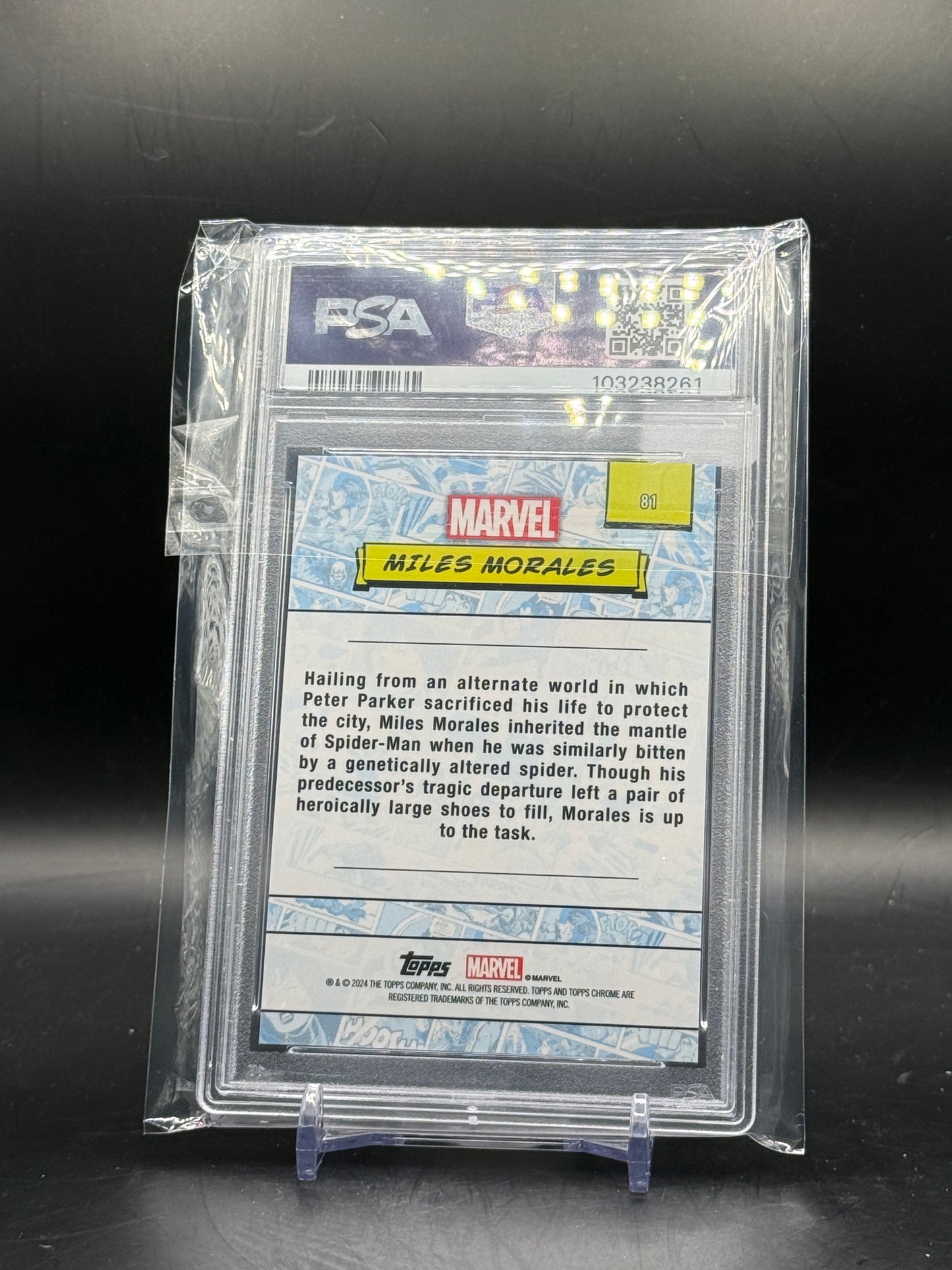 2024 Topps Marvel Chrome Sapphire Miles Morales Gold 22/50 PSA 10 103238261