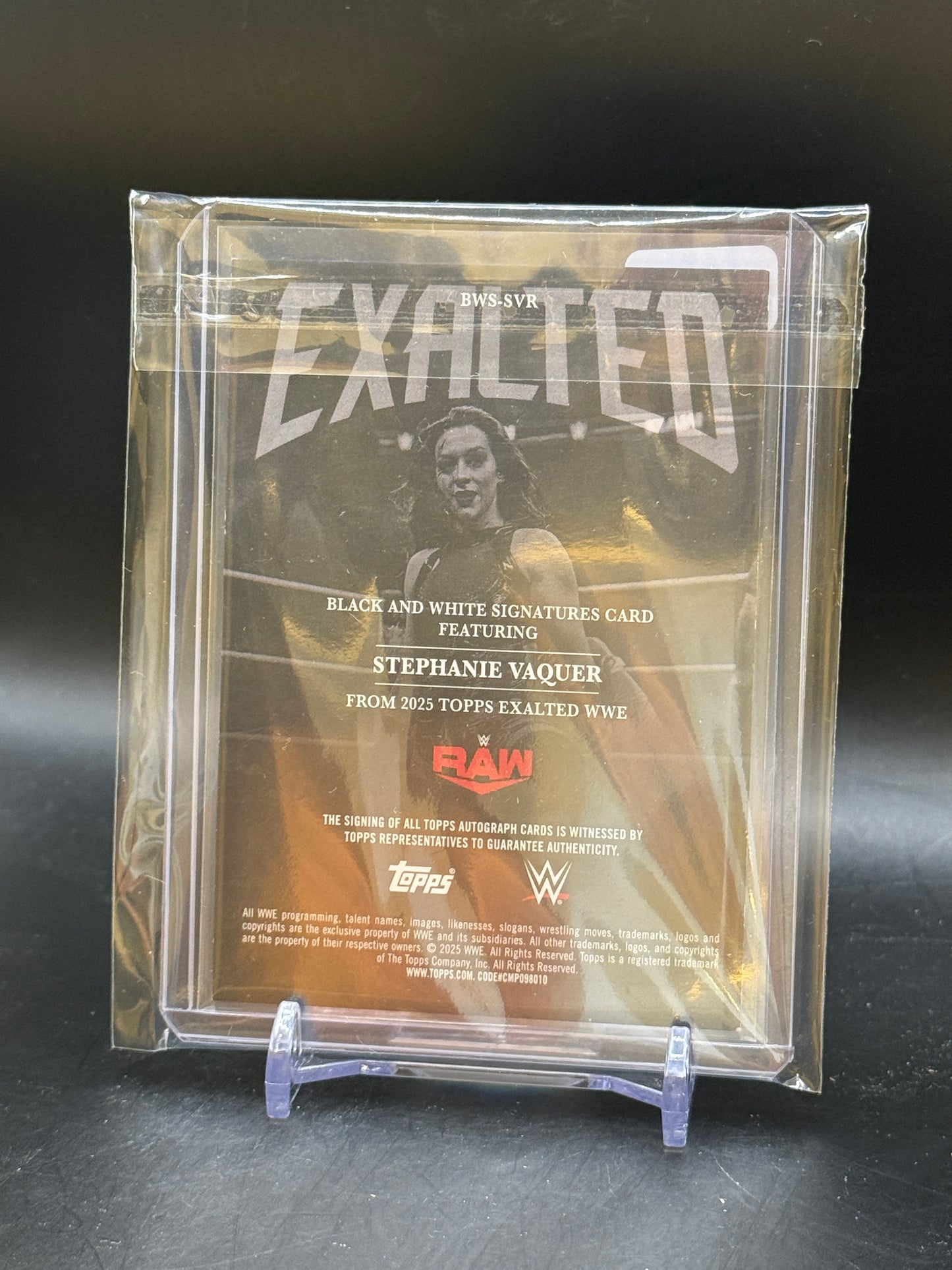 2025 Topps Exalted WWE Stephanie Vaquer Black and White Signatures Auto 79/99