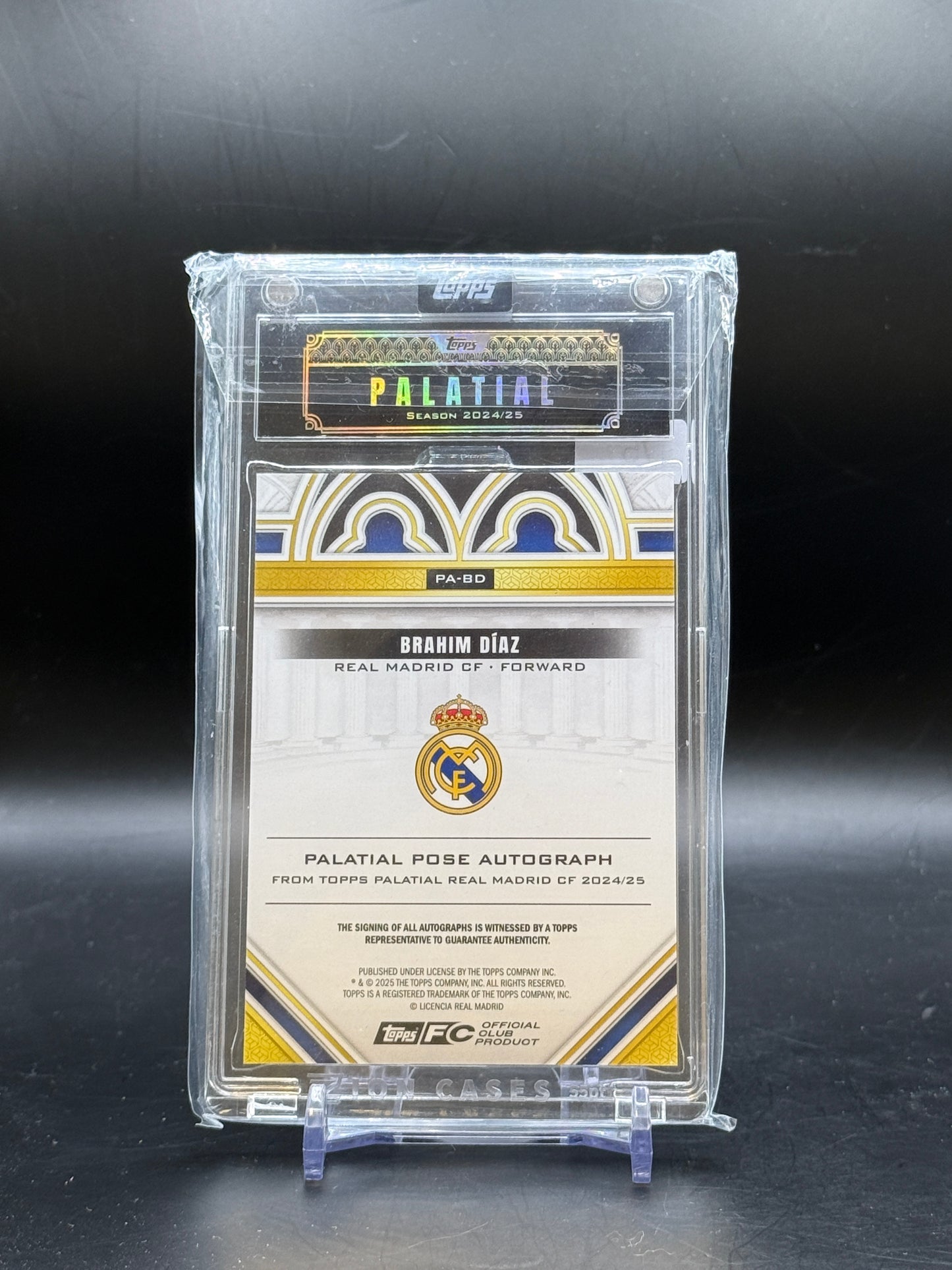 2024-25 Topps Palatial Real Madrid Brahim Diaz Palatial Pose Red Auto 3/5