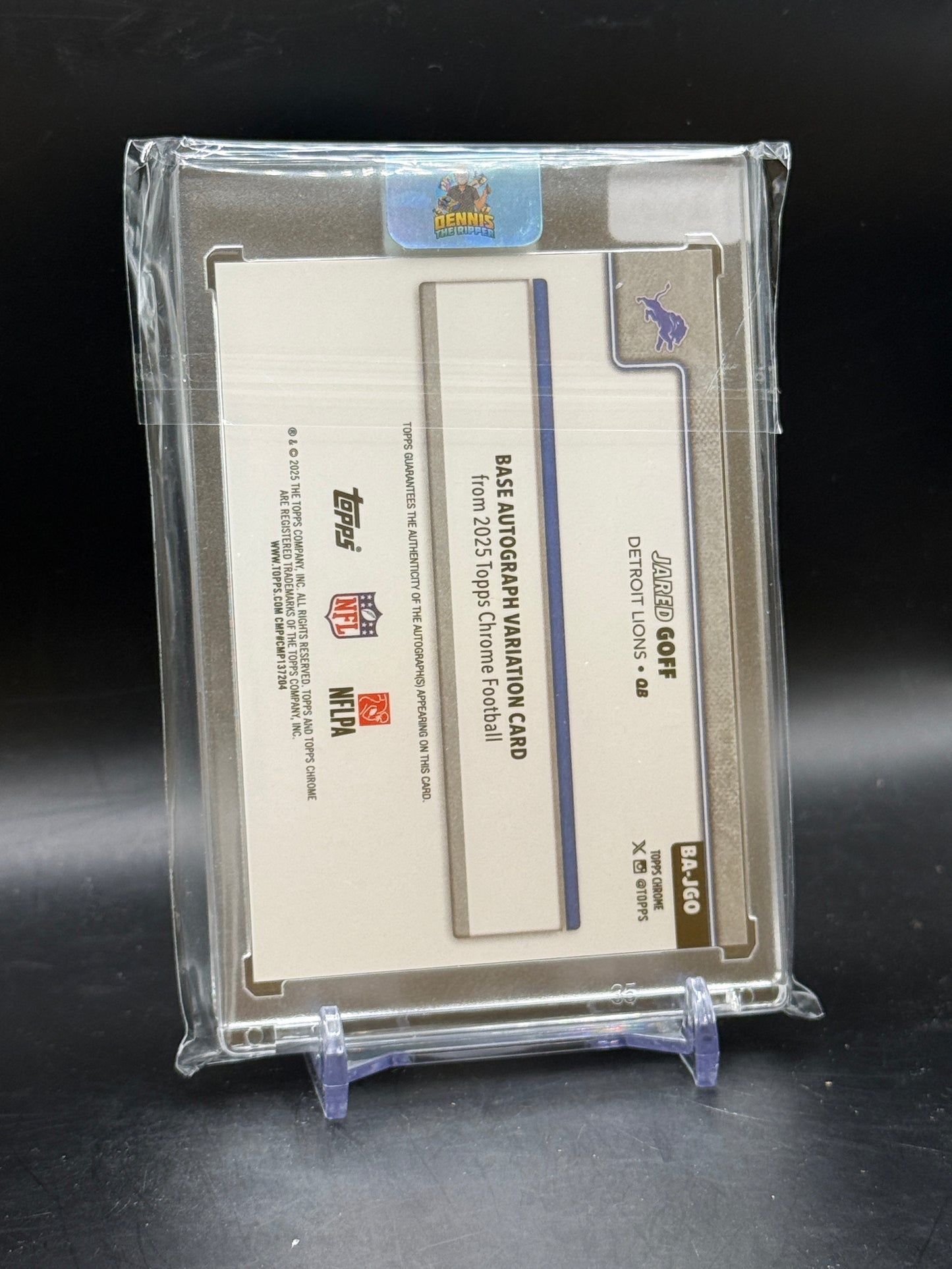 2025 Topps Chrome NFL Jared Goff Detroit Lions Lava Aqua Auto 99/199