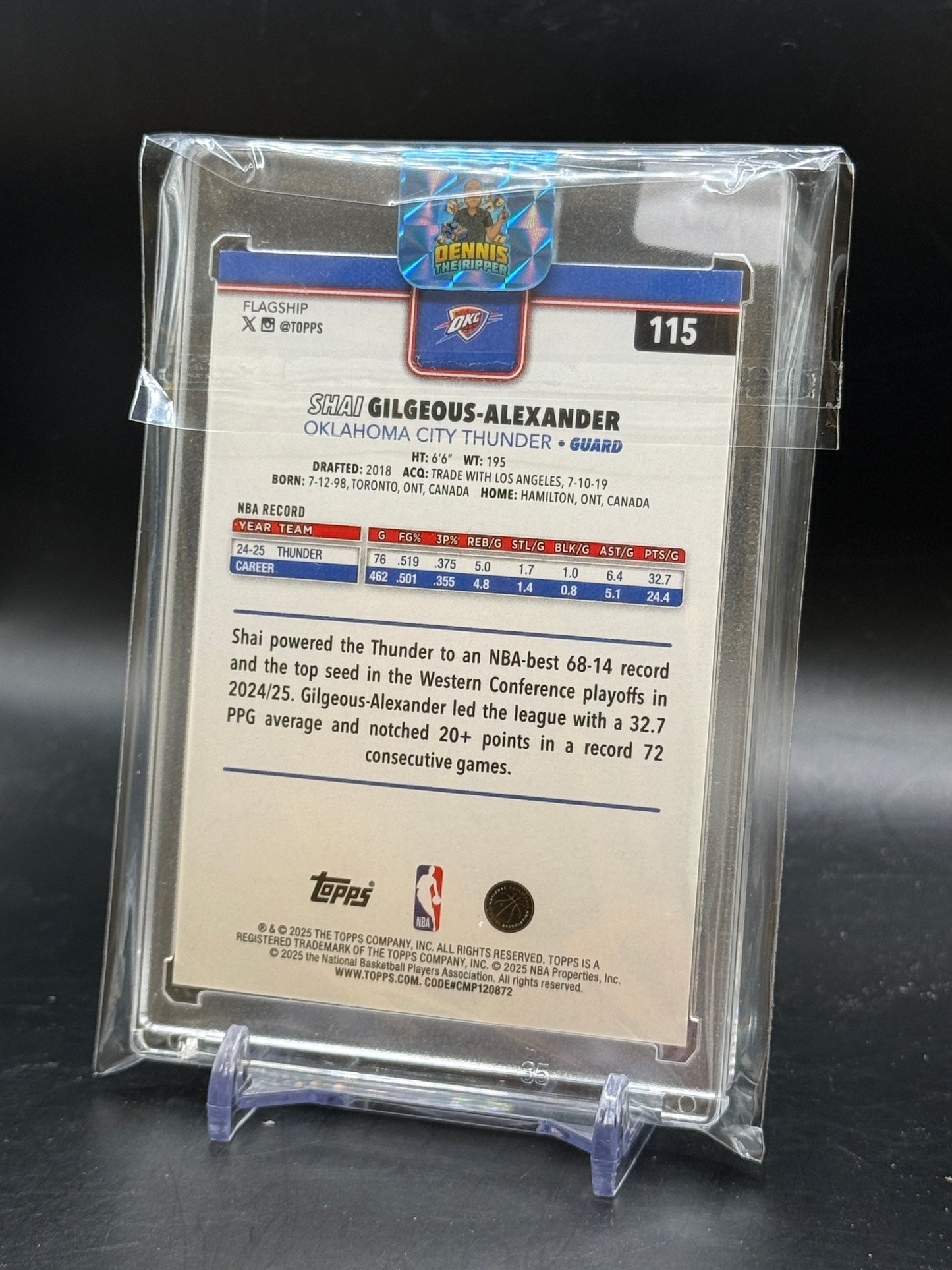 2025-26 Topps Flagship NBA Shai Gilgeous-Alexander Oklahoma City Thunder Black 13/68