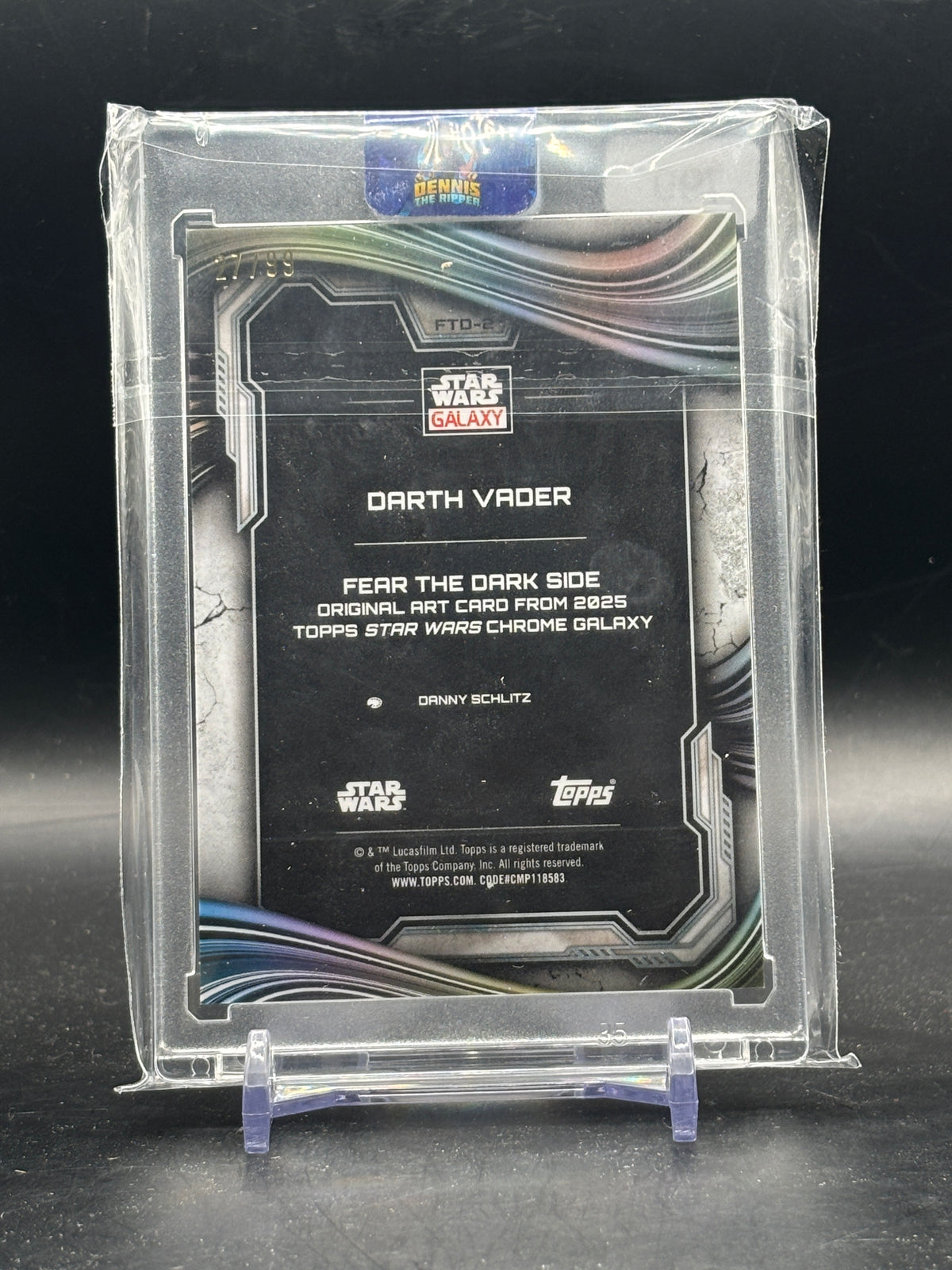 2025 Topps Star Wars Chrome Galaxy Darth Vader Fear The Dark Side 27/99