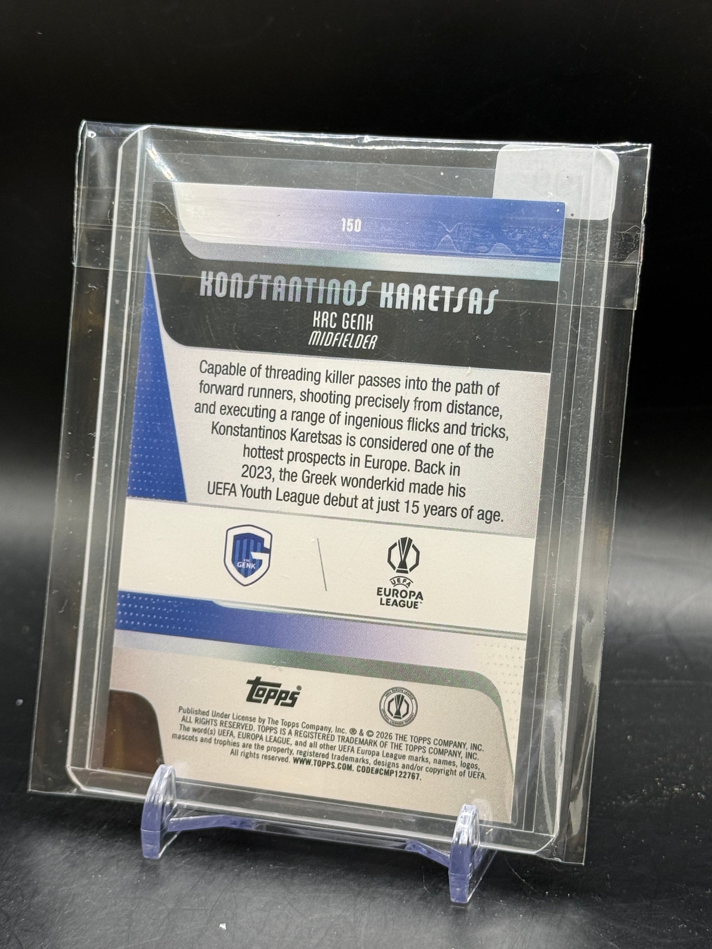 2025-26 Topps Chrome UCC Konstantinos Karetsas KRC Genk Mini Diamond Green 71/99