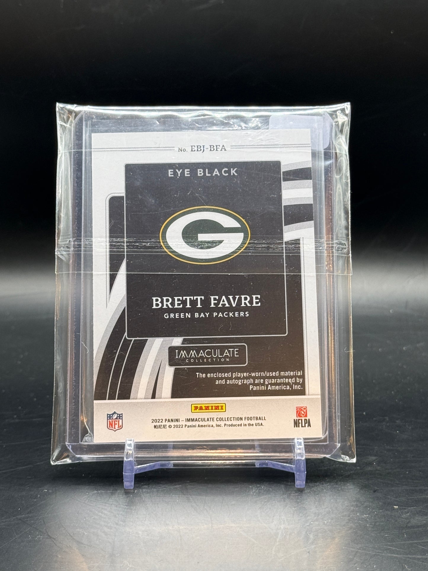2022 Panini Immaculate Brett Favre Eye Black Patch Auto 6/15