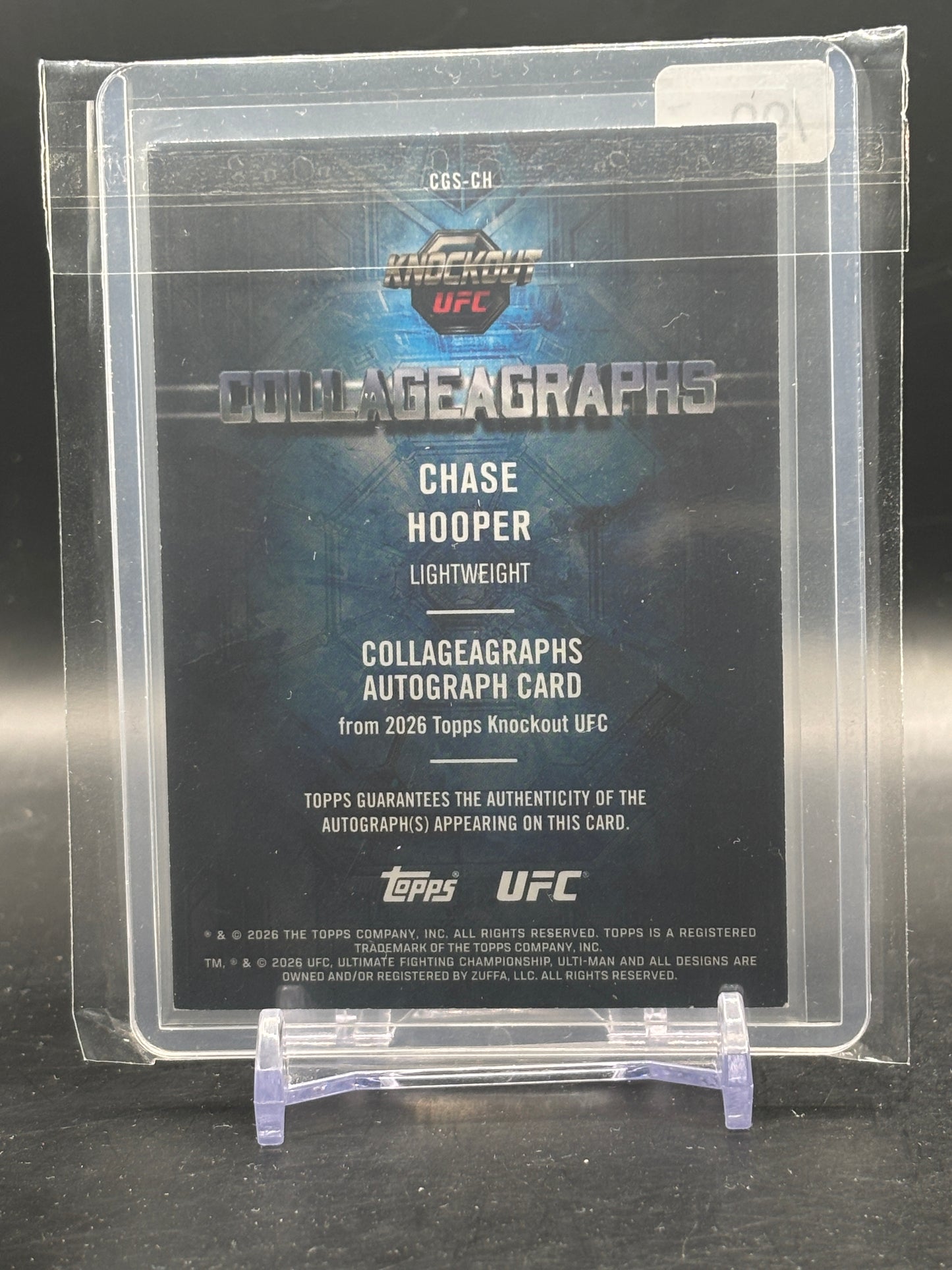 2026 Topps Knockout UFC Chase Hooper Auto 98/99