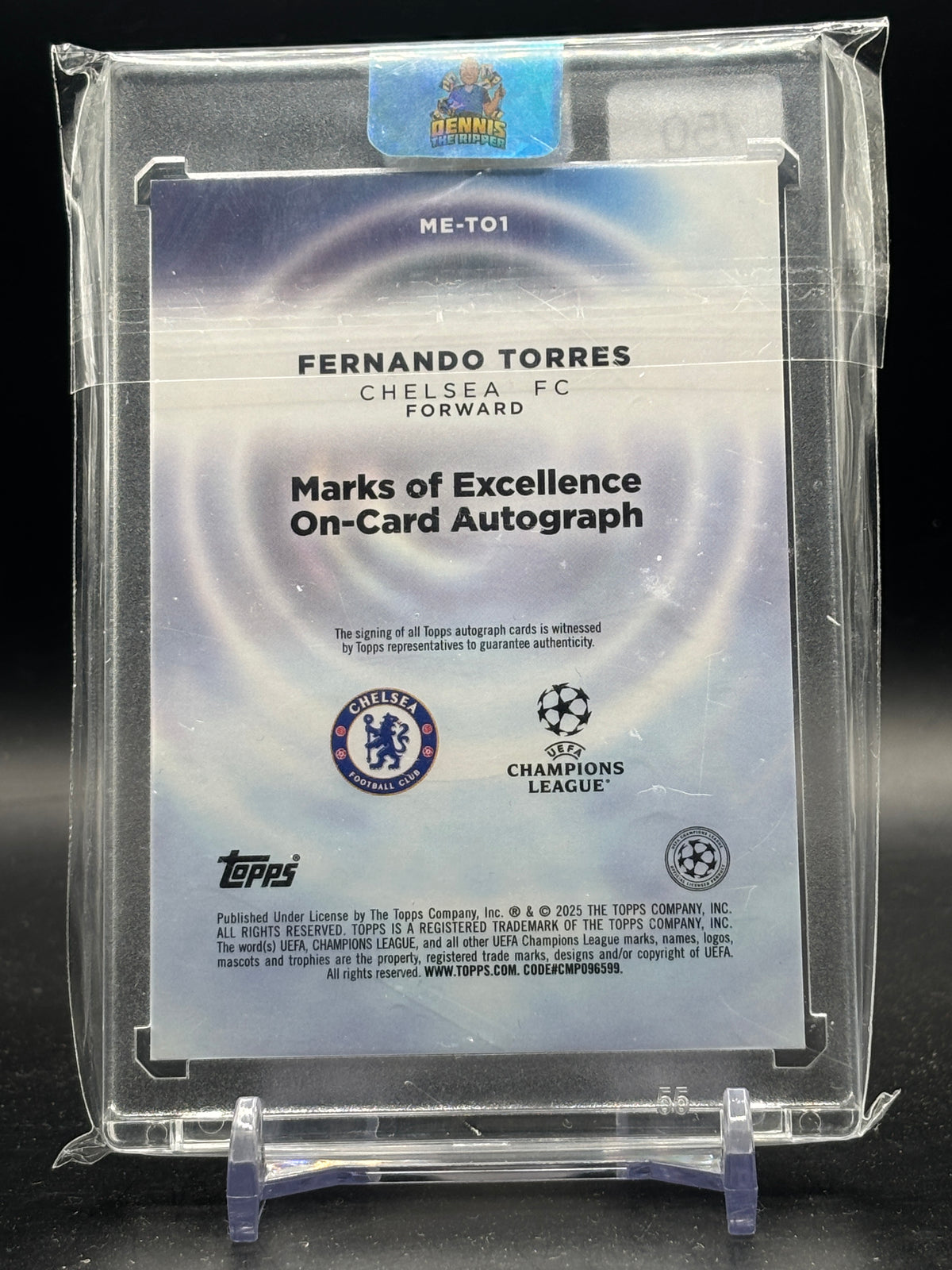 2025-26 Topps Chrome UCC Fernando Torres Chelsea FC Marks of Excellence Gold Auto 22/50