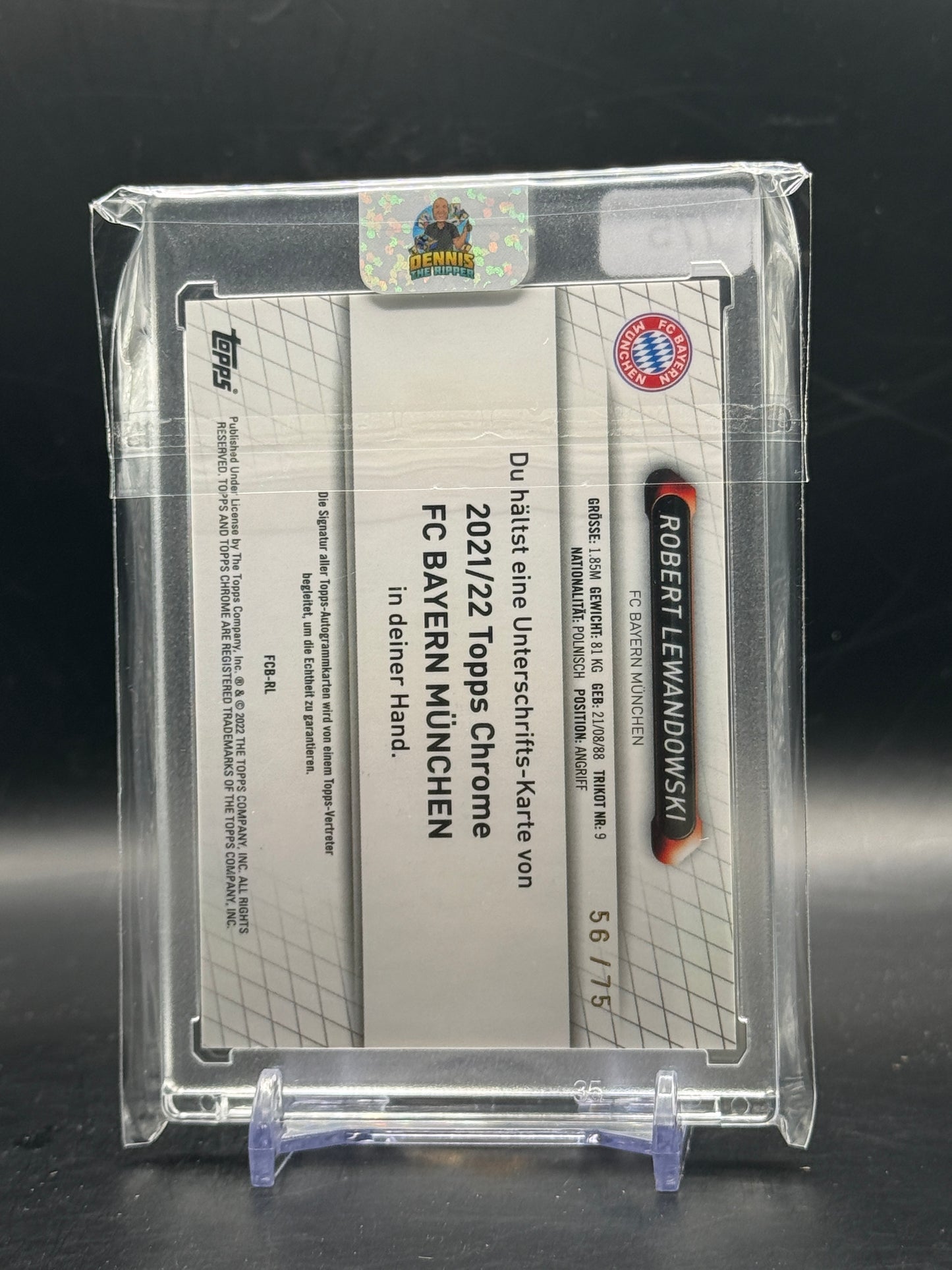 2021-22 Topps Chrome FC Bayern München Robert Lewandowski Auto 56/75