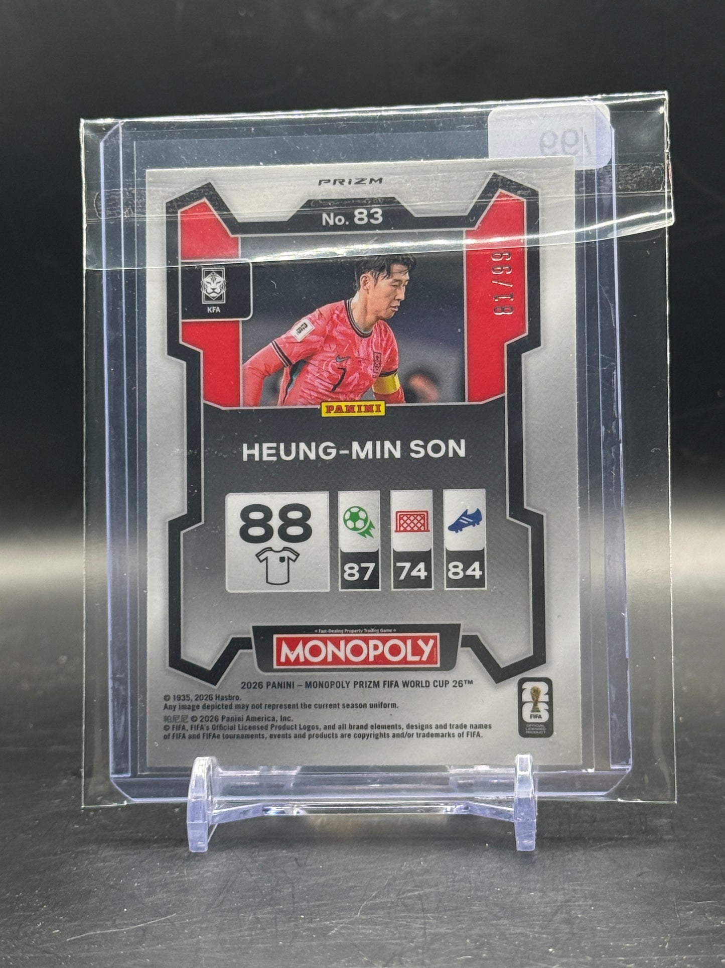 2026 Panini Monopoly Prizm World Cup Heung-Min Son Korea Republic Purple 81/99