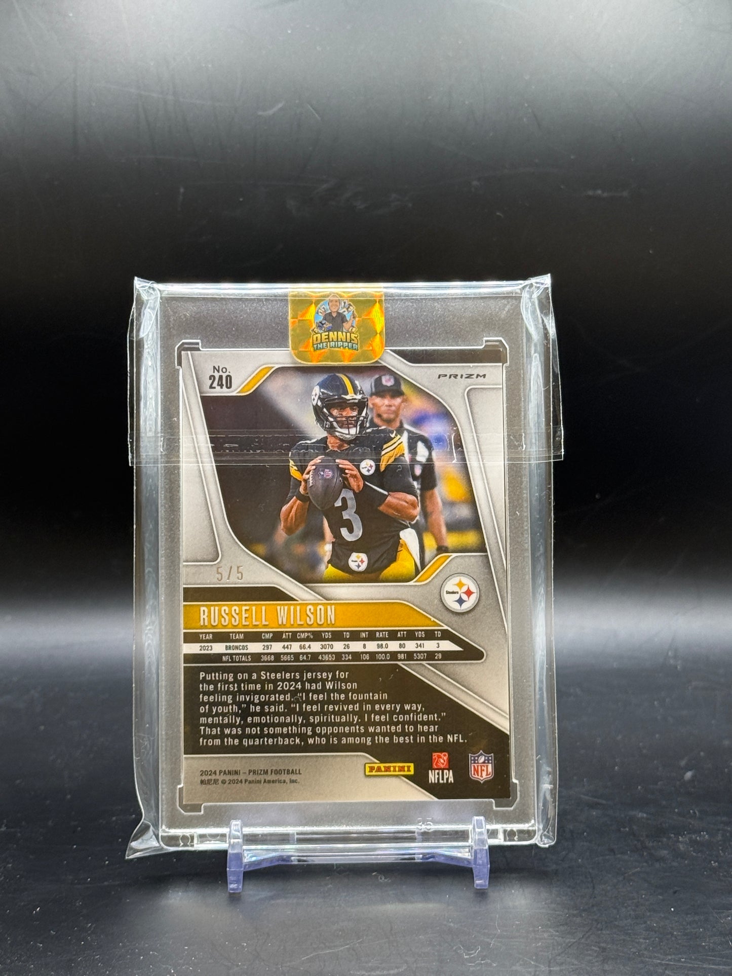 2024 Panini Primz NFL Russel Wilson Pittsburgh Steelers Gold Vinyl 5/5