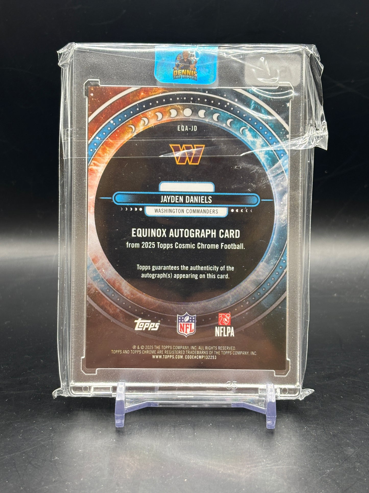 2025 Topps Cosmic Chrome NFL Jayden Daniels Washington Commanders Gold Equinox Auto 11/50