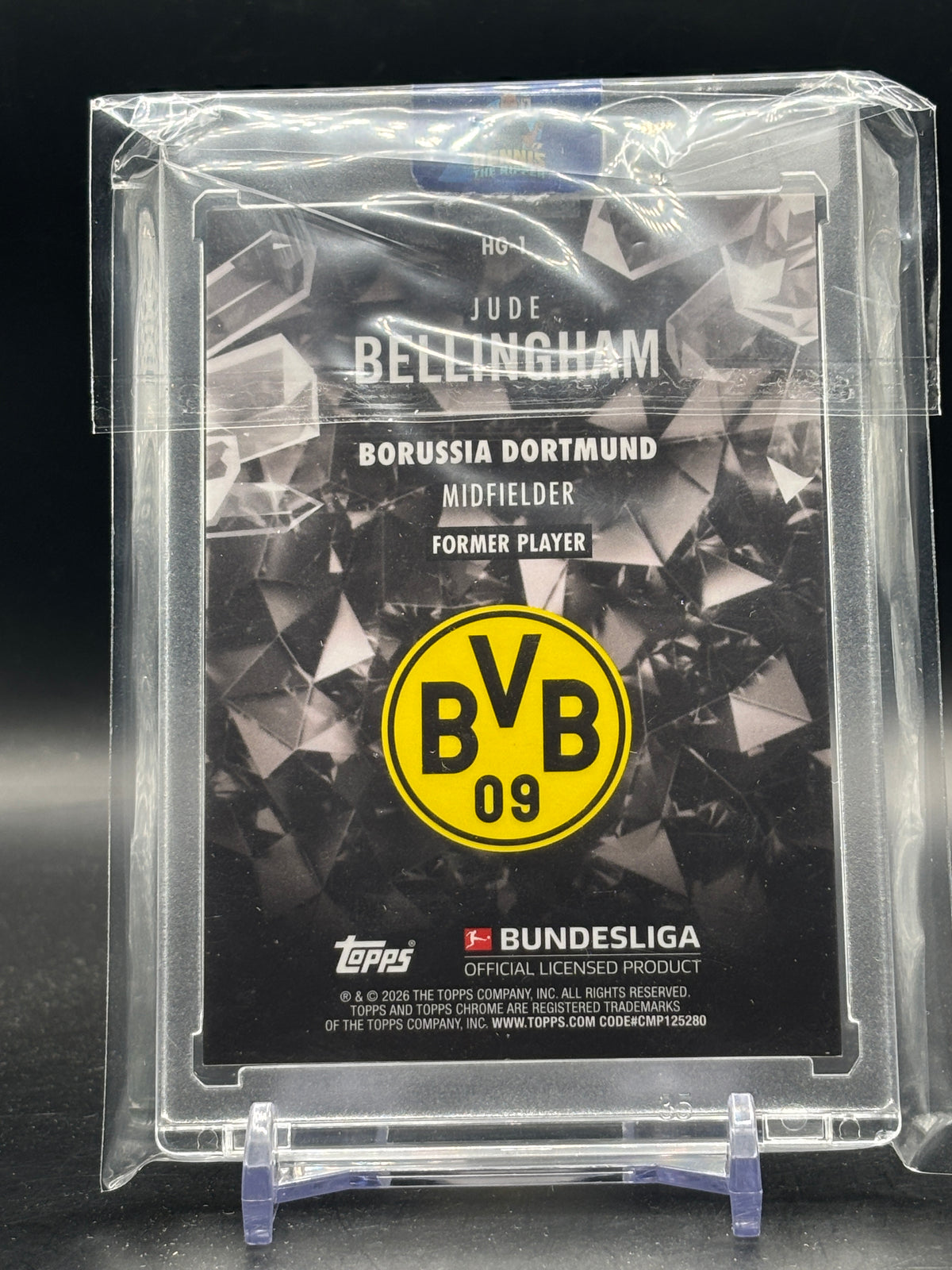 2025-26 Topps Chrome Sapphire Bundesliga Jude Bellingham Borussia Dortmund Padparadscha Hidden Gems 1/1