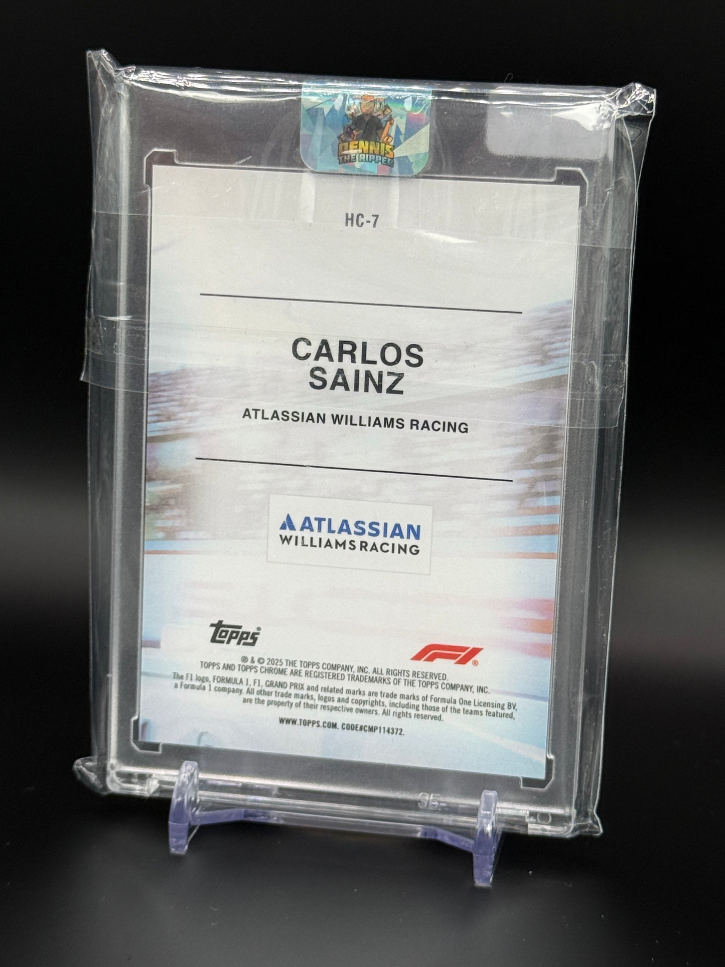 2025 Topps Chrome F1 Carlos Sainz Atlassian Williams Helmet Collection 75th 06/75