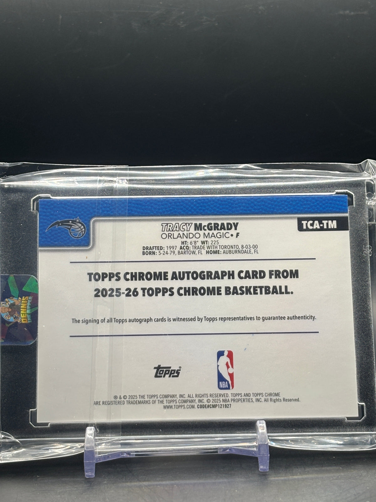 2025-26 Topps Chrome NBA Tracy McGrady Orlando Magic Orange Geometric Auto 05/25