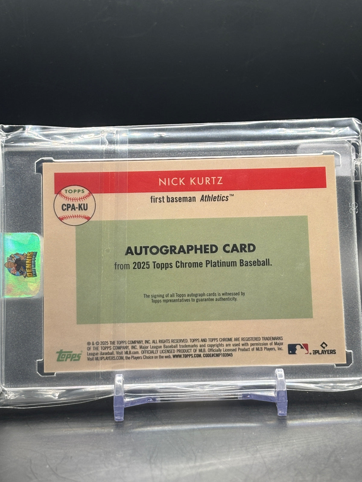 2025 Topps Platinum MLB Nick Kurtz Oakland Athletics Aqua Auto 014/150