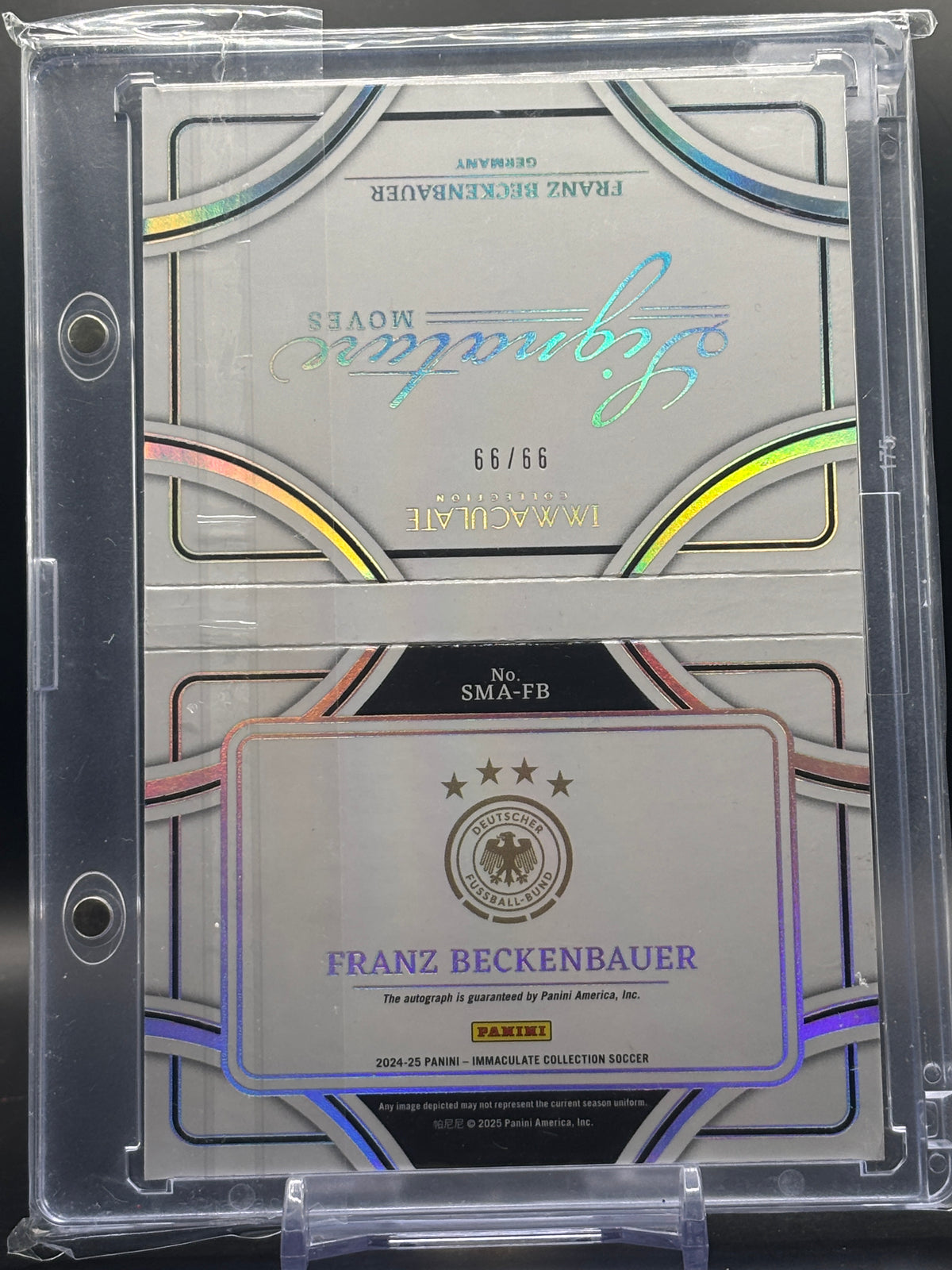 2024-25 Panini Immaculate Soccer Franz Beckenbauer Germany Moves Booklets Auto 99/99
