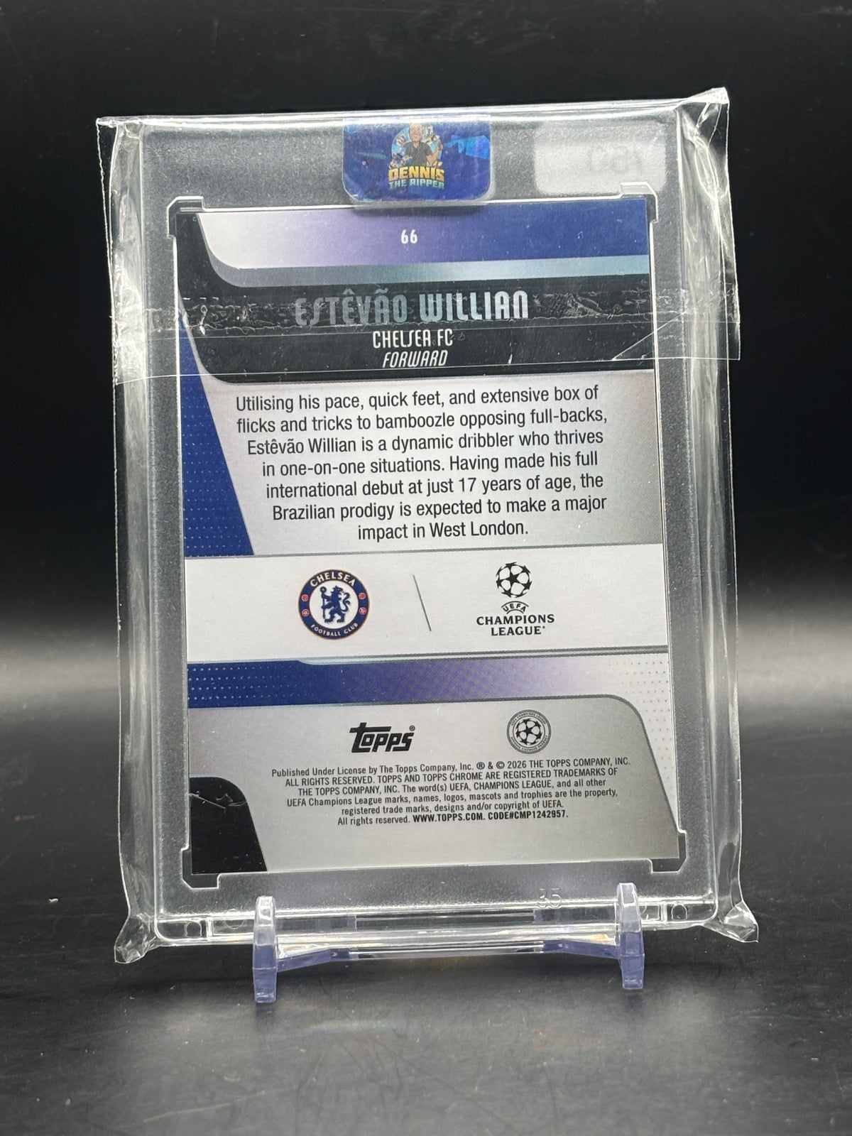 2025-26 Topps Chrome UCC Estevao Williams Chelsea FC Gold Lava 11/50