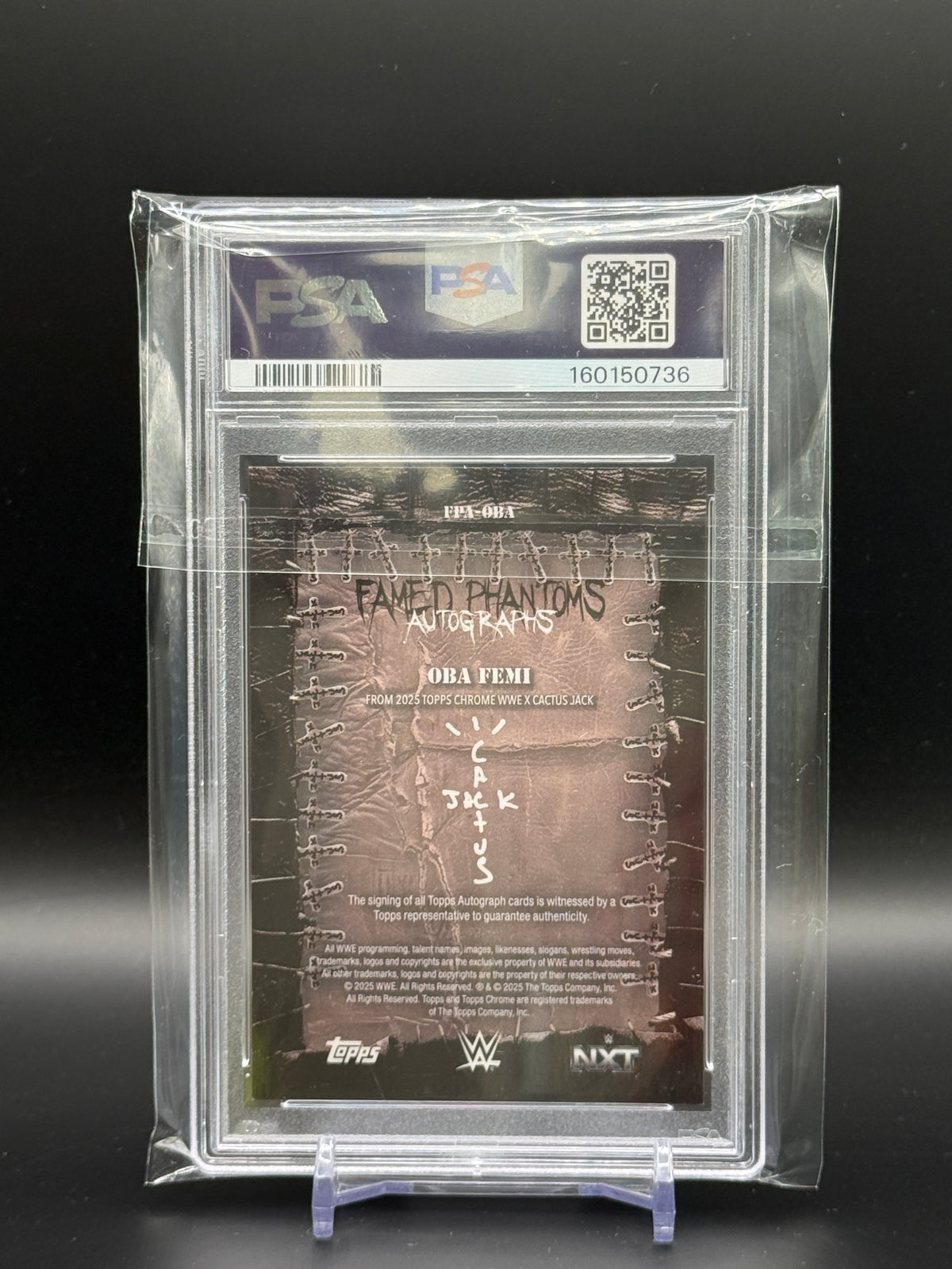 2025 Topps Chrome WWE x Cactus Jack Oba Femi Framed Phantoms Auto PSA 9 160150736
